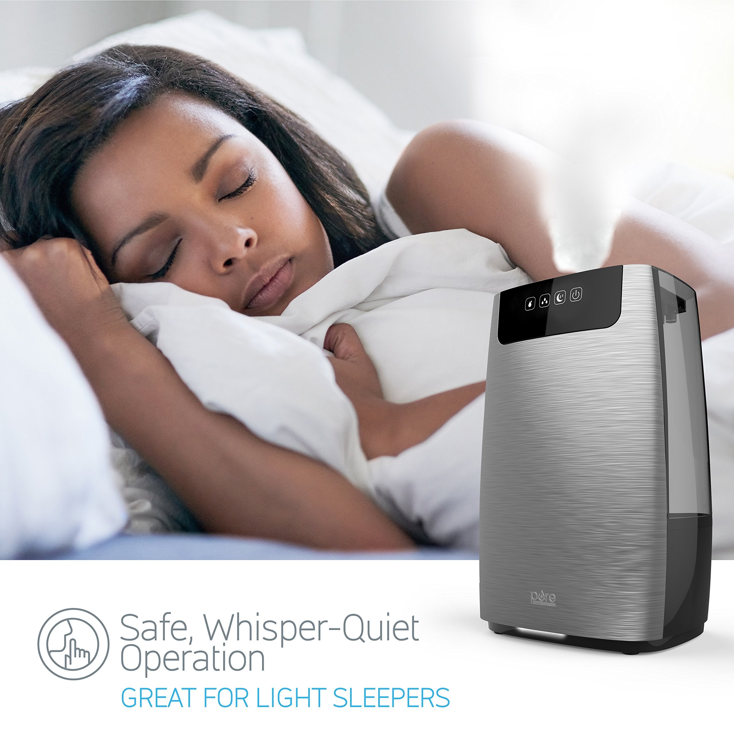 Pure Enrichment Humexl Ultrasonic Cool Mist Humidifier - Large, Easy-To-Clean 5-Liter/1.3 Gallon Water Tank, Touch-Button Contro