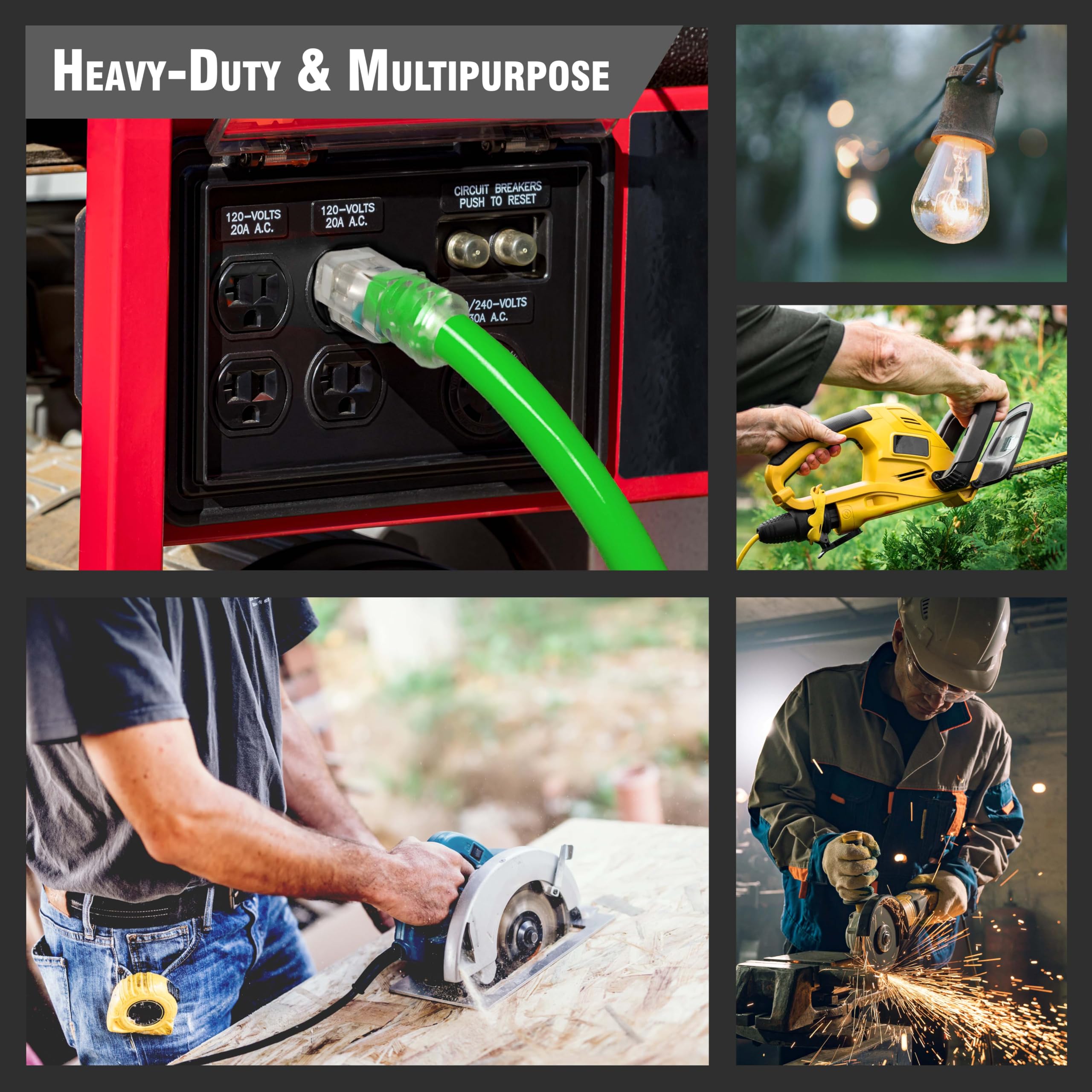 15 Ft   14 Gauge Heavy Duty Extension Cord   3 Outlet Lighted Sjtw   Indoor/Outdoor Extension Cord By Watt'S Wire   15' 14 Gauge