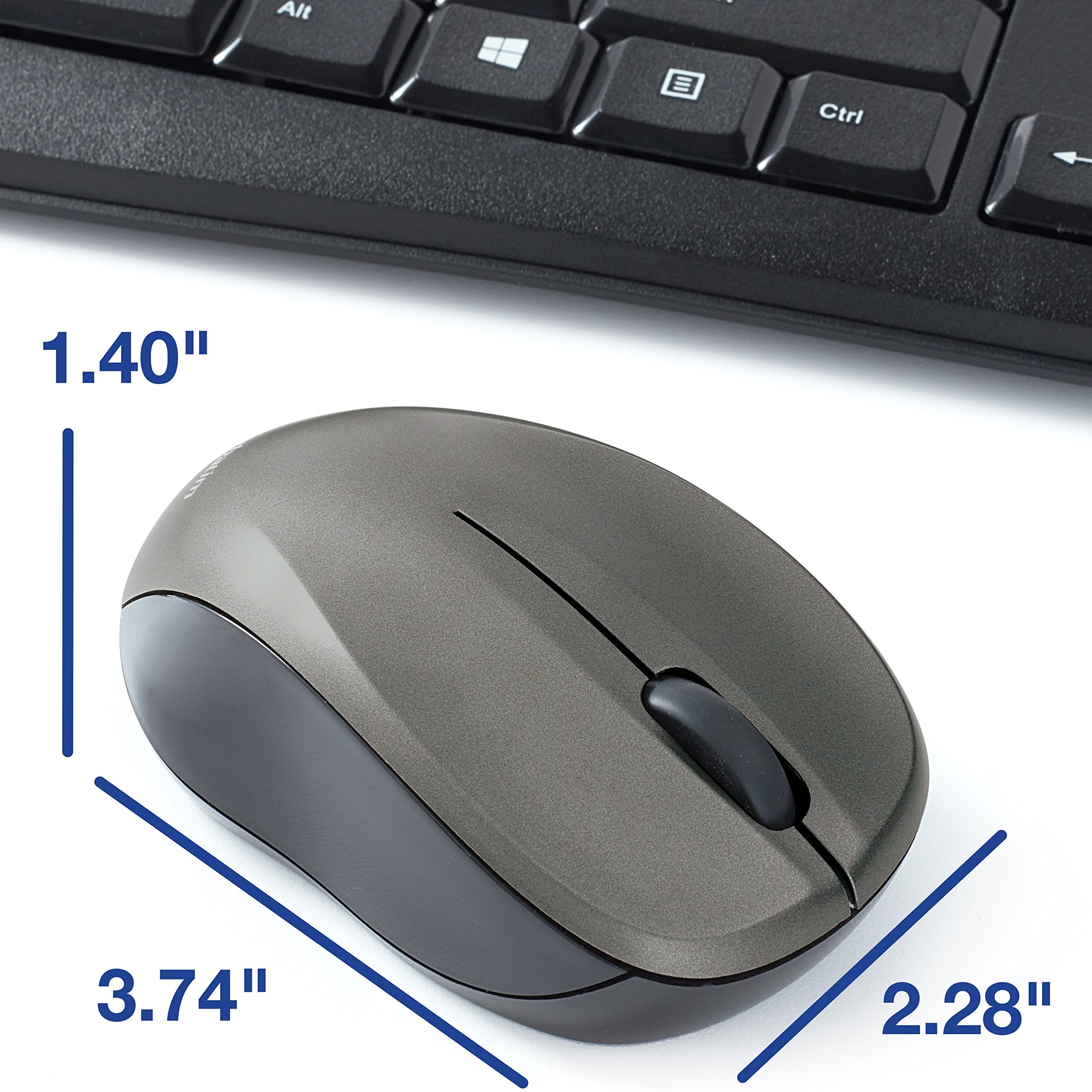 Verbatim Wireless Silent Mouse & Keyboard Combo - 2.4Ghz With Nano Receiver - Ergonomic, Noiseless, And Silent For Mac And Windo