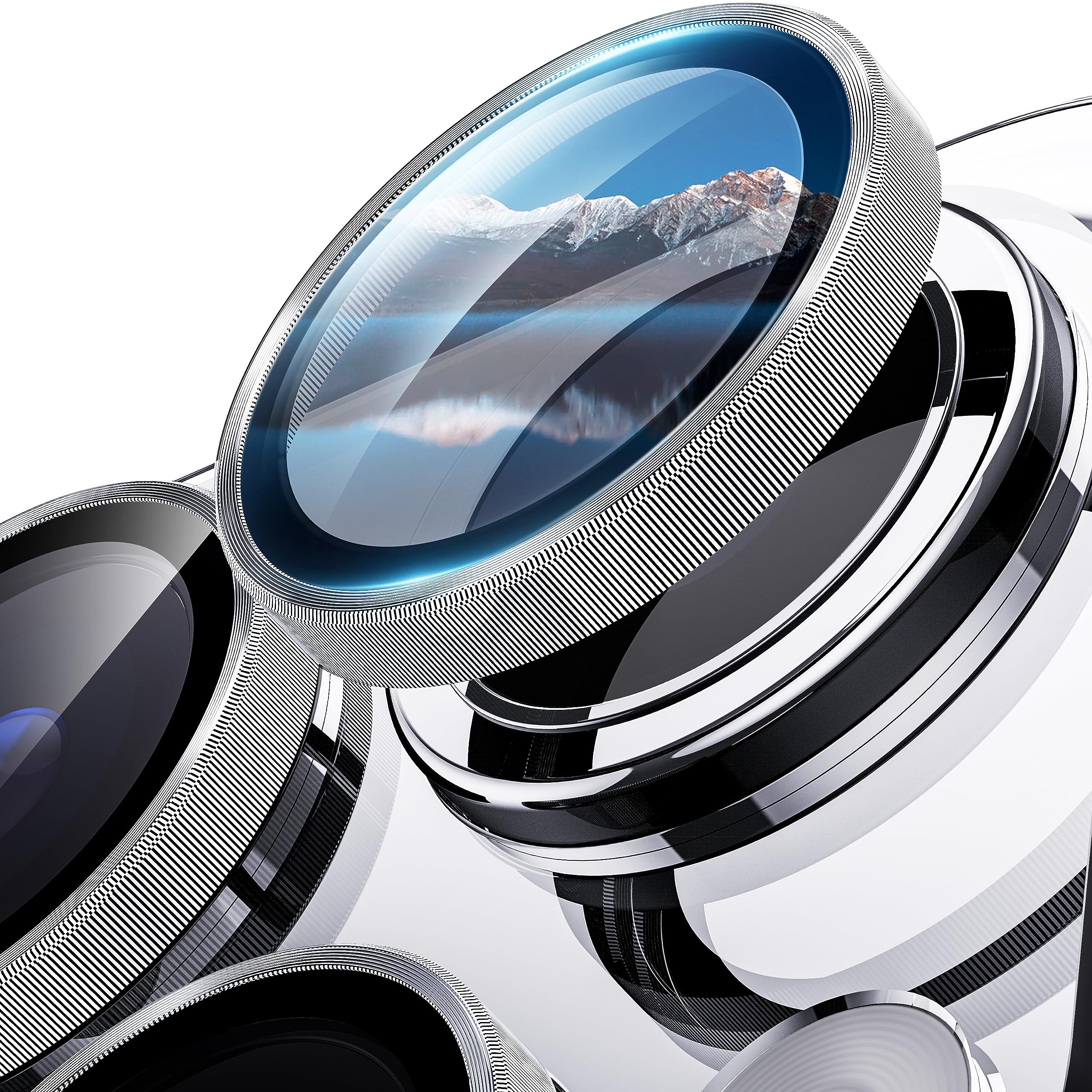 Hoerrye For Iphone 15 Pro & Iphone 15 Pro Max Camera Lens Protector [3+1Pack] Case Friendly Ultra Hd Glass Screen Protector [Mil