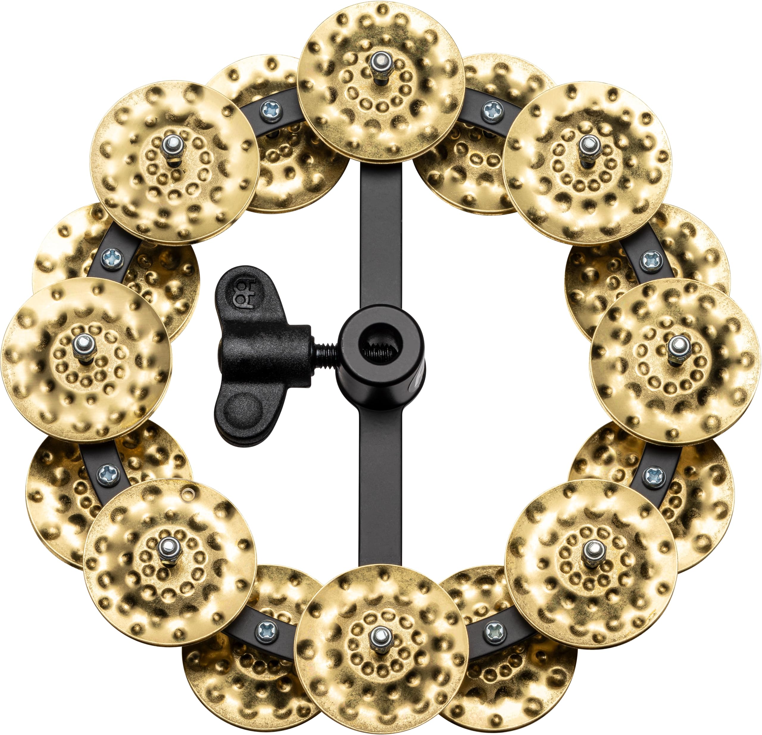 Meinl Percussion Headliner Series Hihat Tambourine Jingle Effect, Hammered Solid Brass � Not Made In China � Mountable On Any Pull Rod, 2 Year Warranty (Hthh2B Bk)