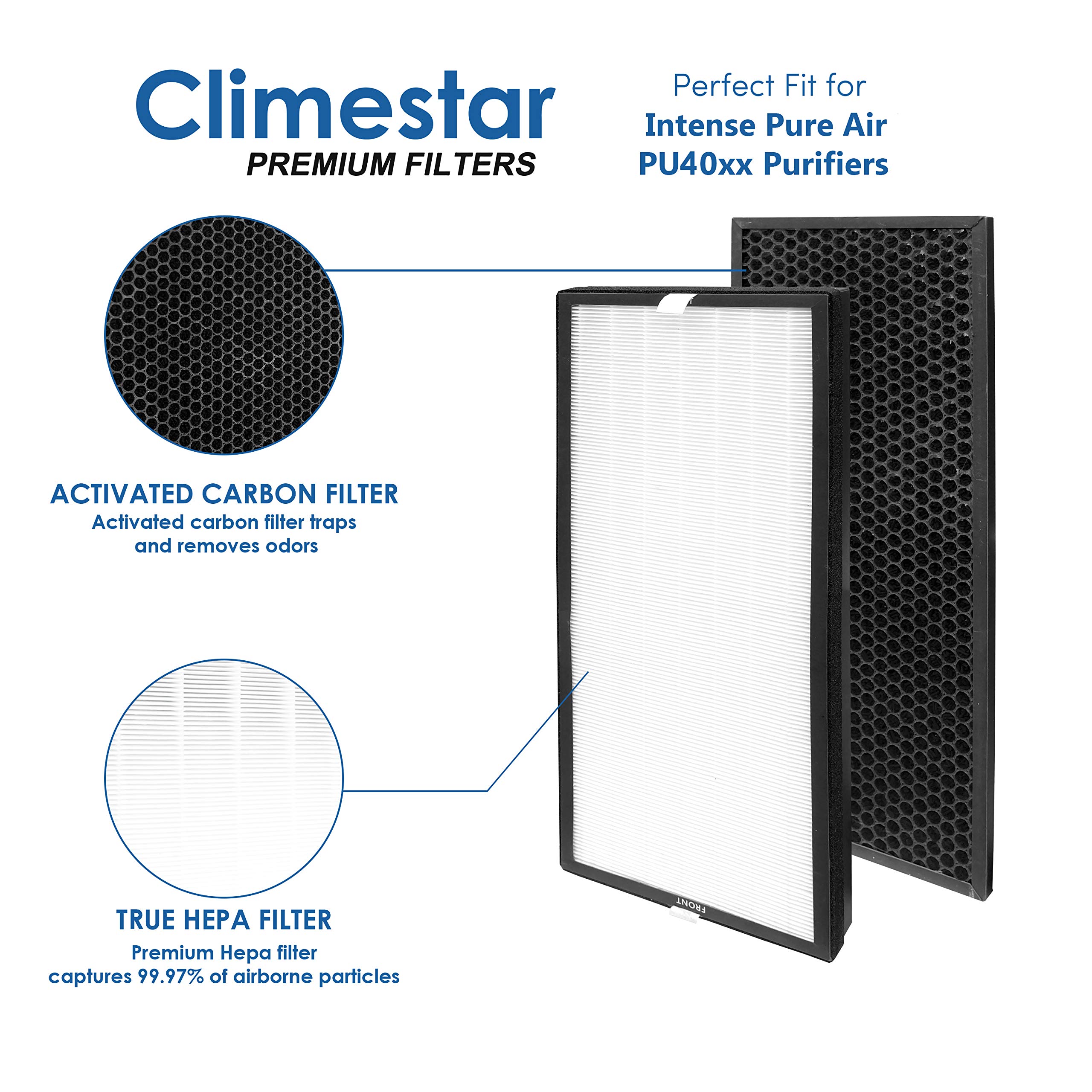 Climestar Pu4020 True Hepa And Pre Filter Combo, Compatible Replacement For Rowenta Pu4020 Intense Pure Air Purifier, 1 Set