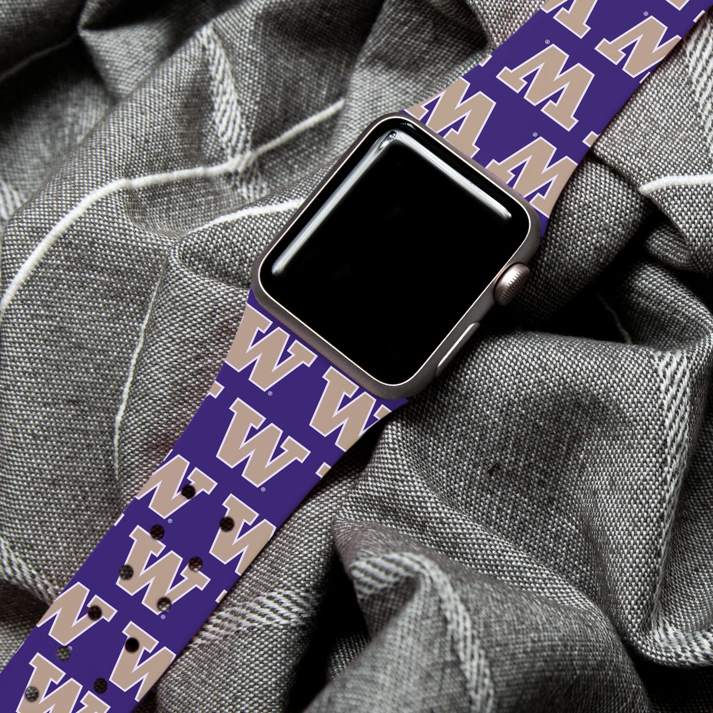 Affinity Bands Washington Huskies Hd Combo Package Compatible With Apple Watch And Airpods Pro (38/40/41Mm Short Repeating)