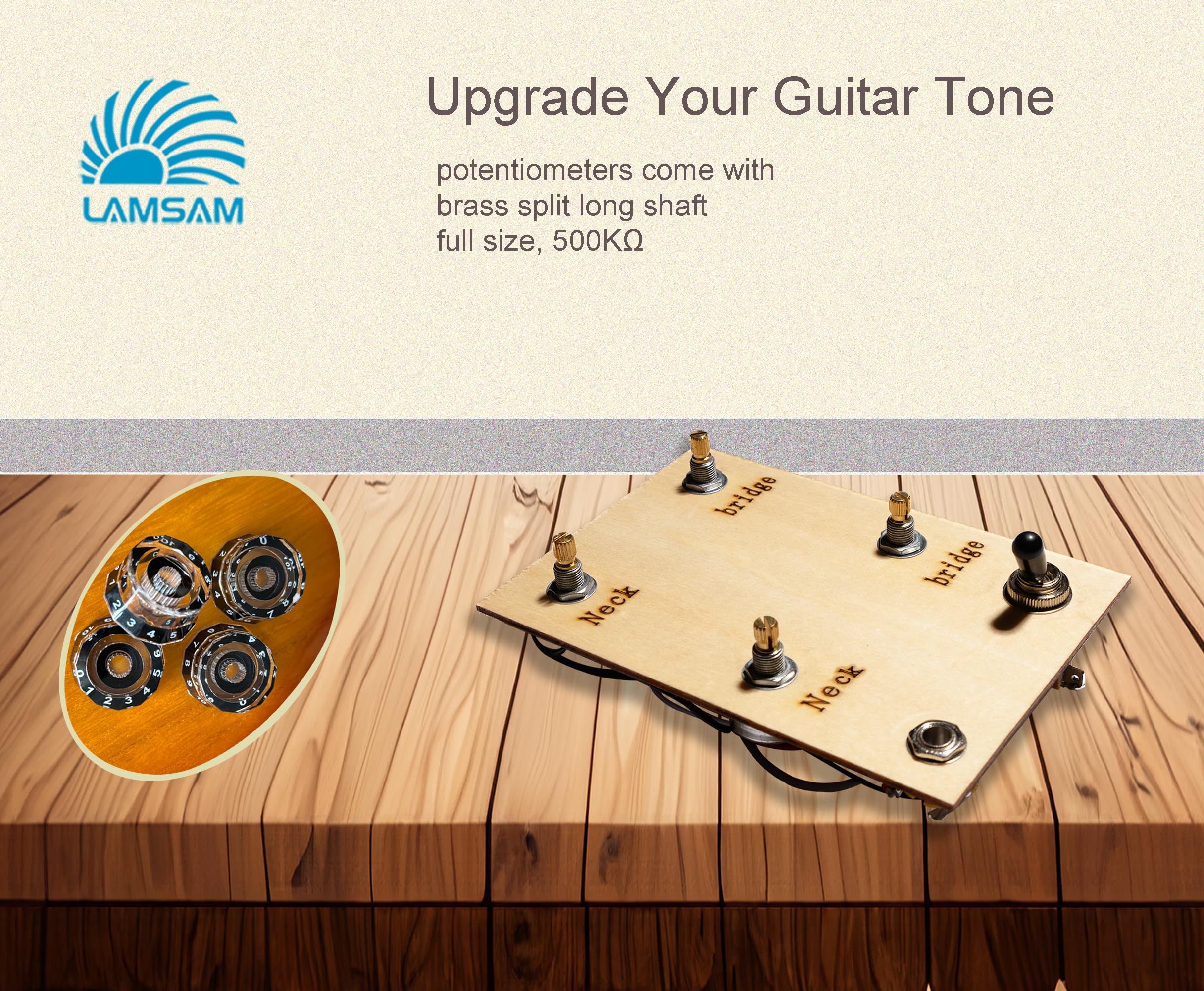 Lamsam Pre-Soldered Wiring Harness For Guitars With Humbucker Pickups, Modern Wiring Kit With Potentiometers Orange Capacitors T