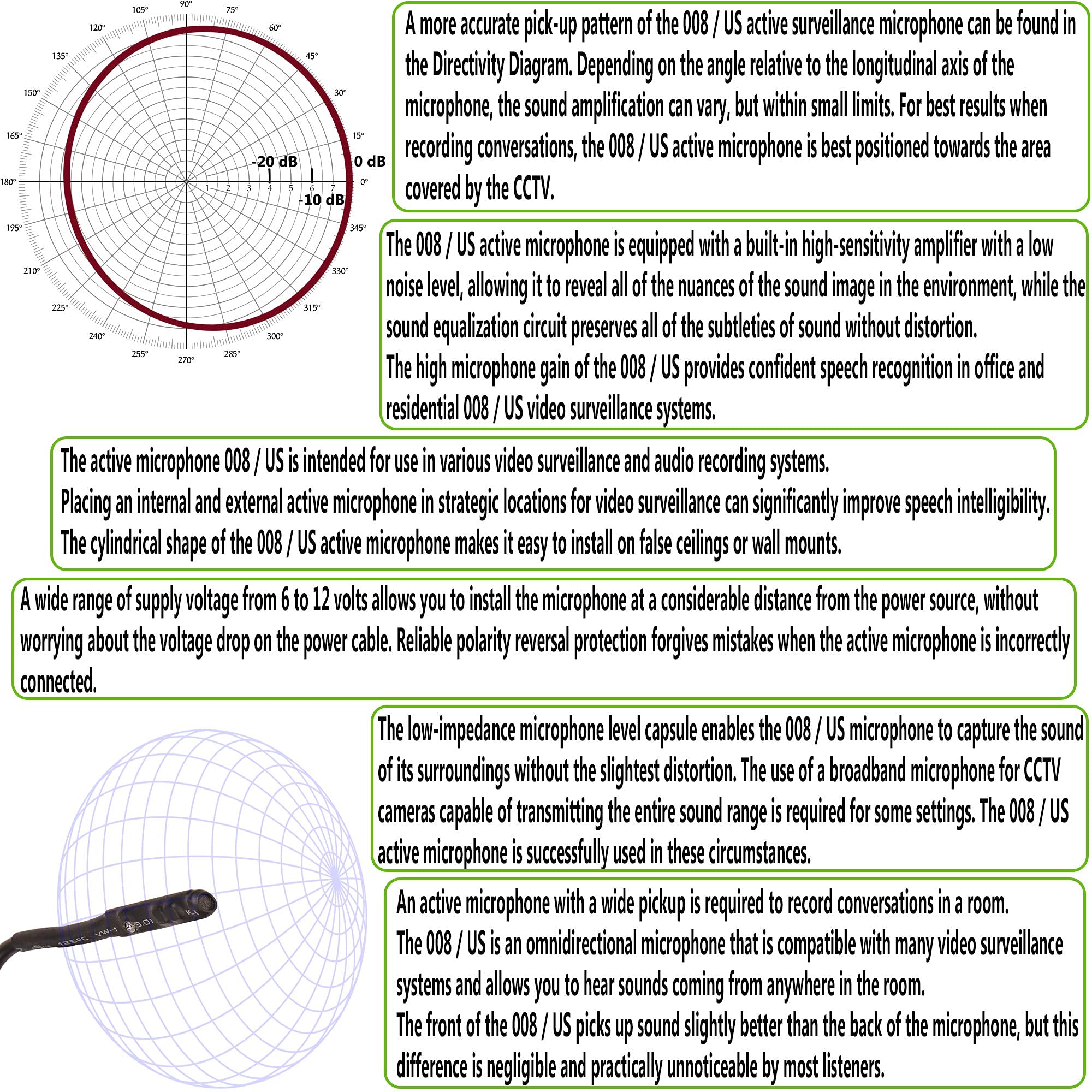 Cctv Microphone Security Microphone Audio Microphone Tiny Outdoor Cctv Surveillance Microphone Rca Microphone Dvr With High Sens