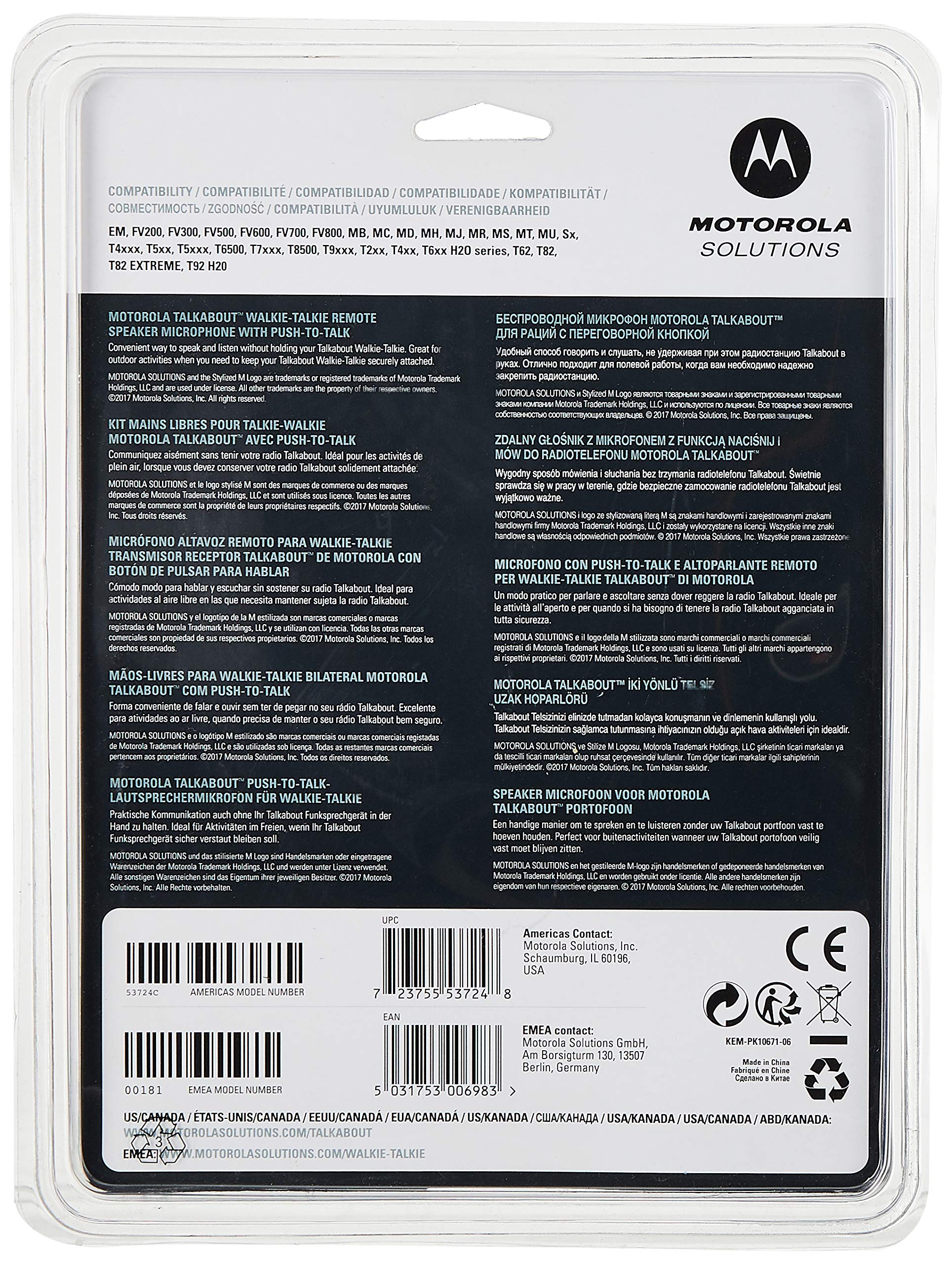 Motorola 53724 Remote Speaker Microphone (Black)