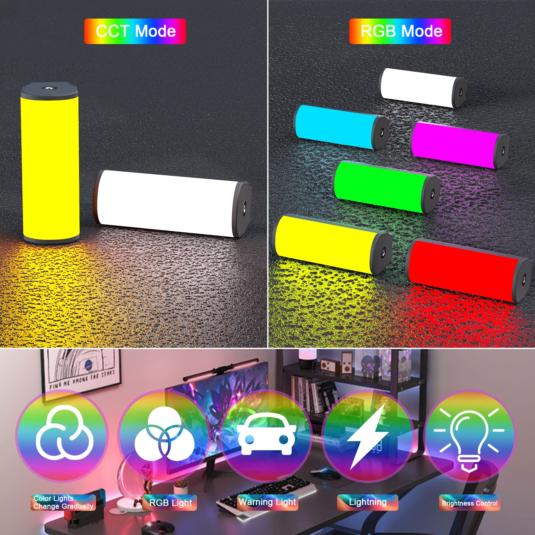 Jyjzpb Magnetic Handheld Rgb Stick Light Wand, 360 Full Rgb Light Mini Led Video Light Stick With 2500Mah Rechargeable Battery,