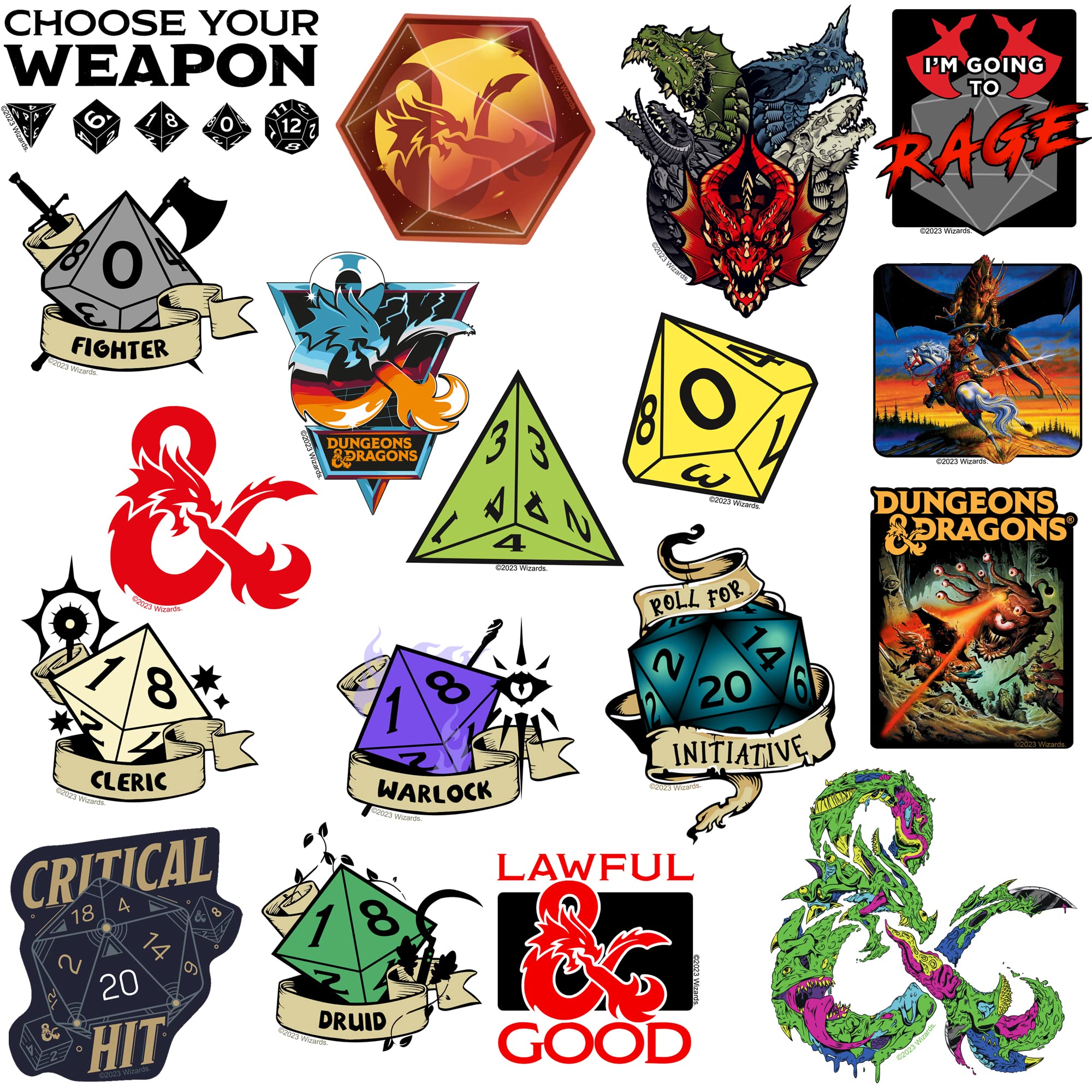 Dungeons And Dragons 50Ct Sticker Pack Large Deluxe Stickers Variety Pack   Laptop, Water Bottle, Scrapbooking, Tablet, Skateboa