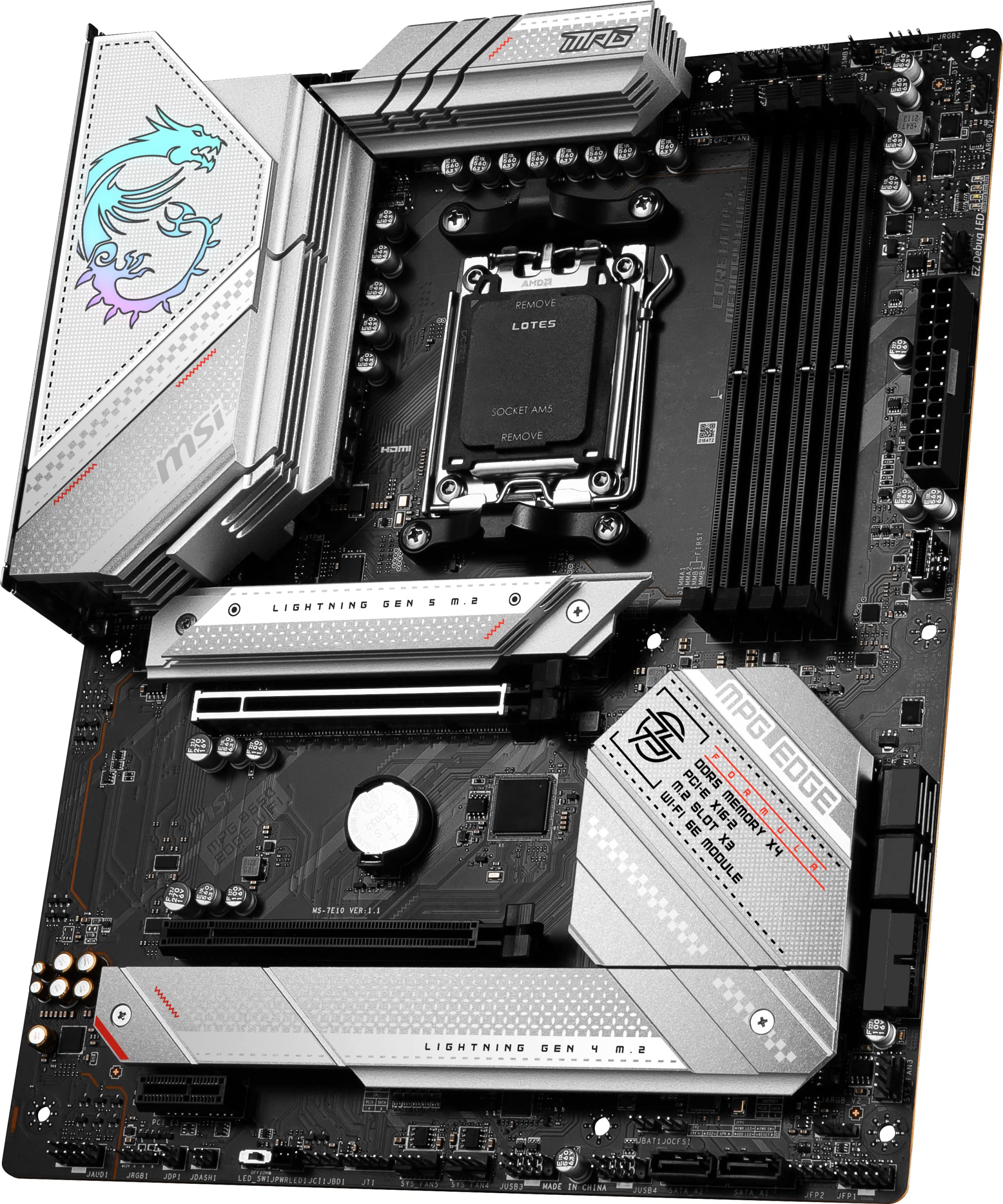 Msi Mpg B650 Edge Wifi Gaming Motherboard (Amd Am5 Atx Ddr5 Pcie 4.0 M.2 Sata 6Gbs Usb 3.2 Gen 2 Hdmidp Wi Fi 6E Amd Ryzen 7000