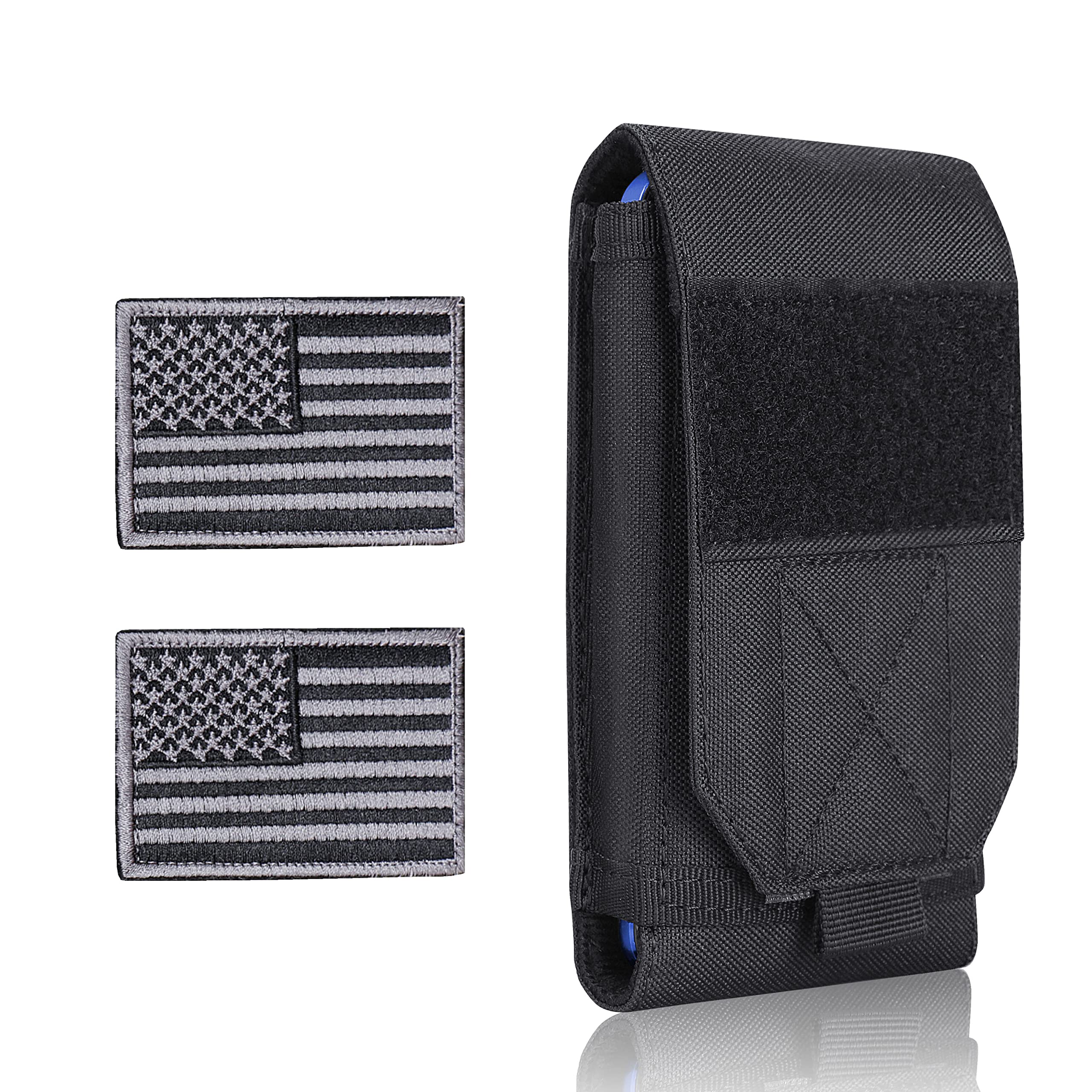 Heyqie Black Tactical Molle Cellphone Pouch Case,Heavy Duty Waterproof Phone Holster Bag for iPhone 11 12 13 Pro Max for Samsung