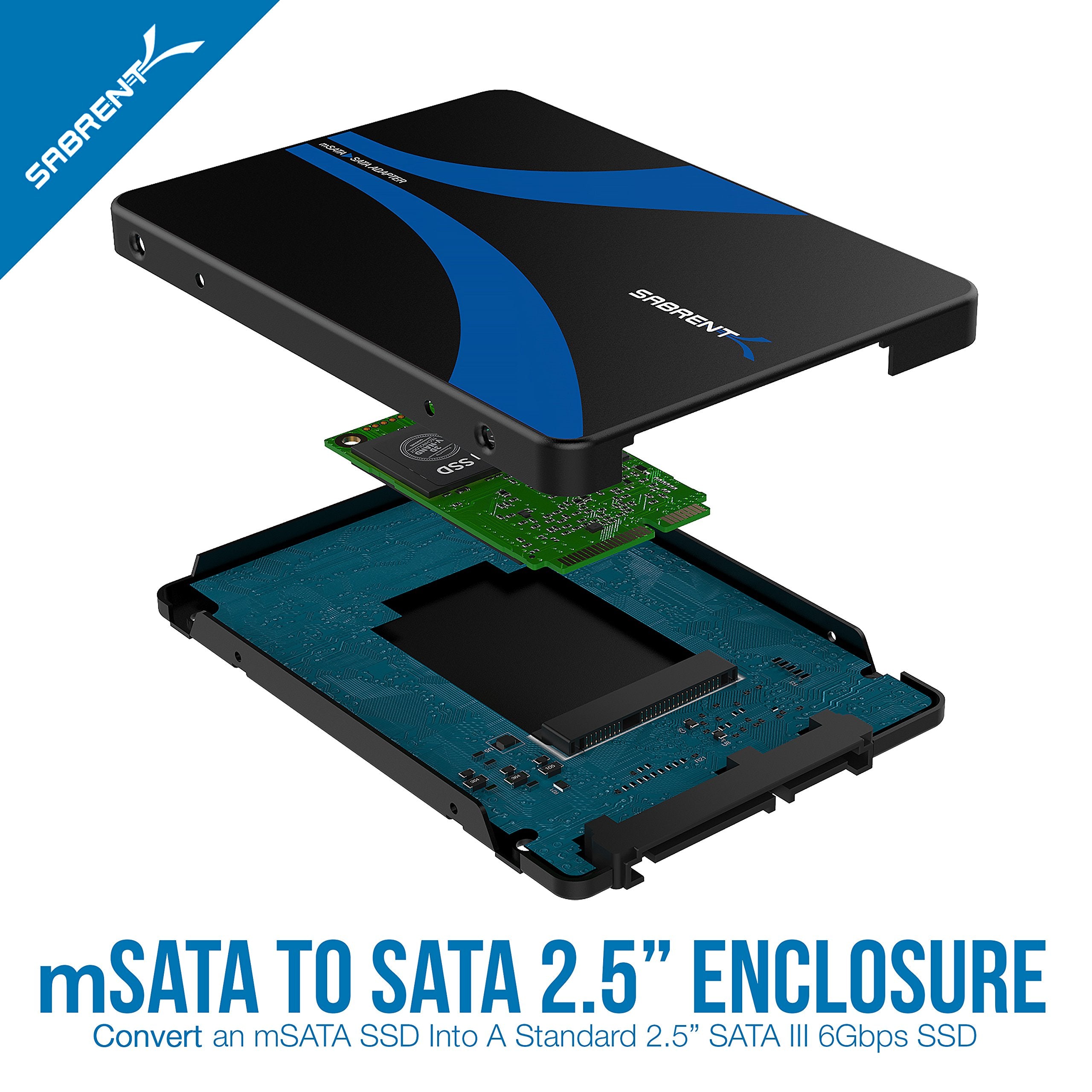 Sabrent Msata To 2.5 Inch Sata Iii Aluminum Enclosure Adapter (Ec Mssa)