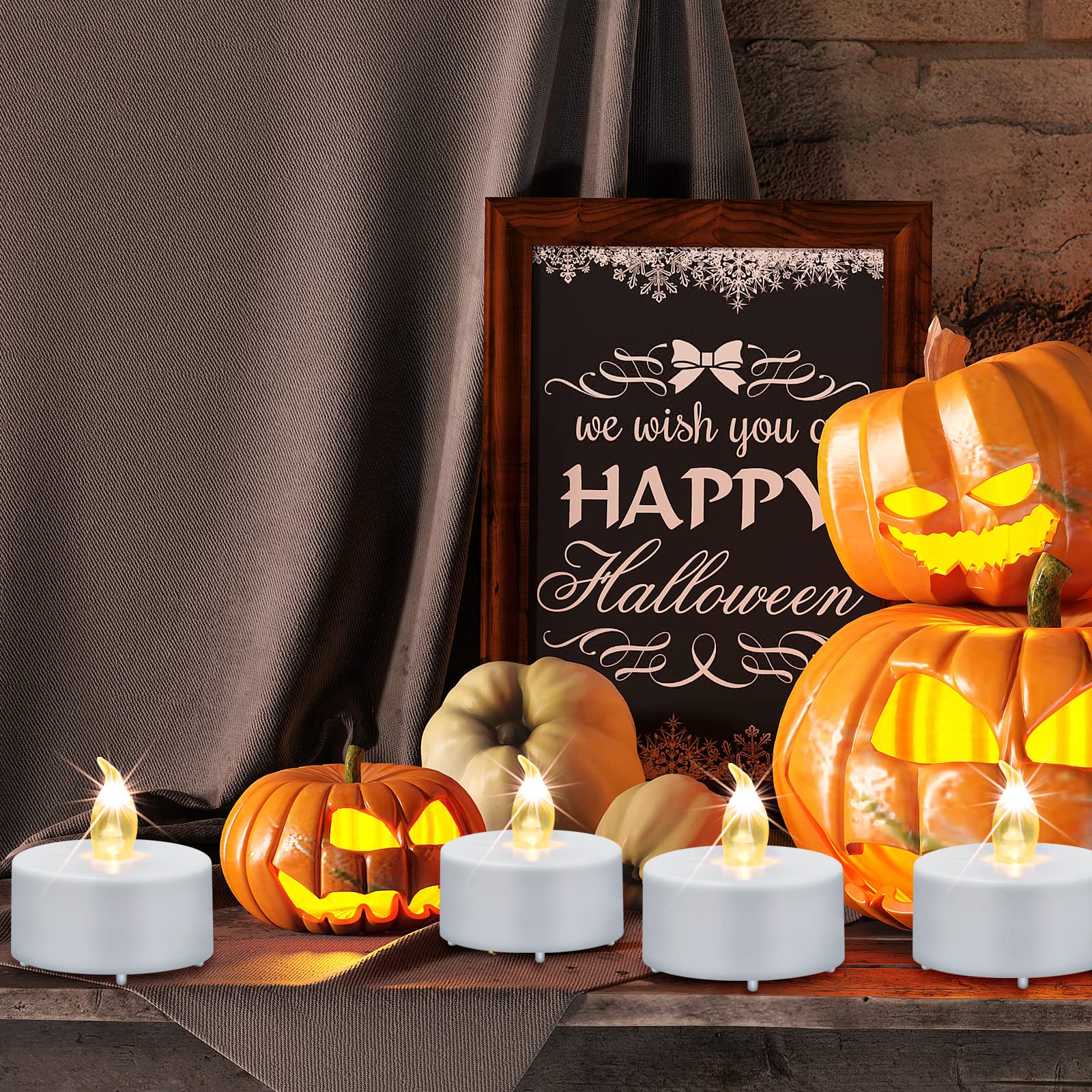 Led Tea Lights Candles  12Pack Warm Yellow Flameless Candles Realistic And Bright Flickering Long Lasting 200Hours For Holiday C