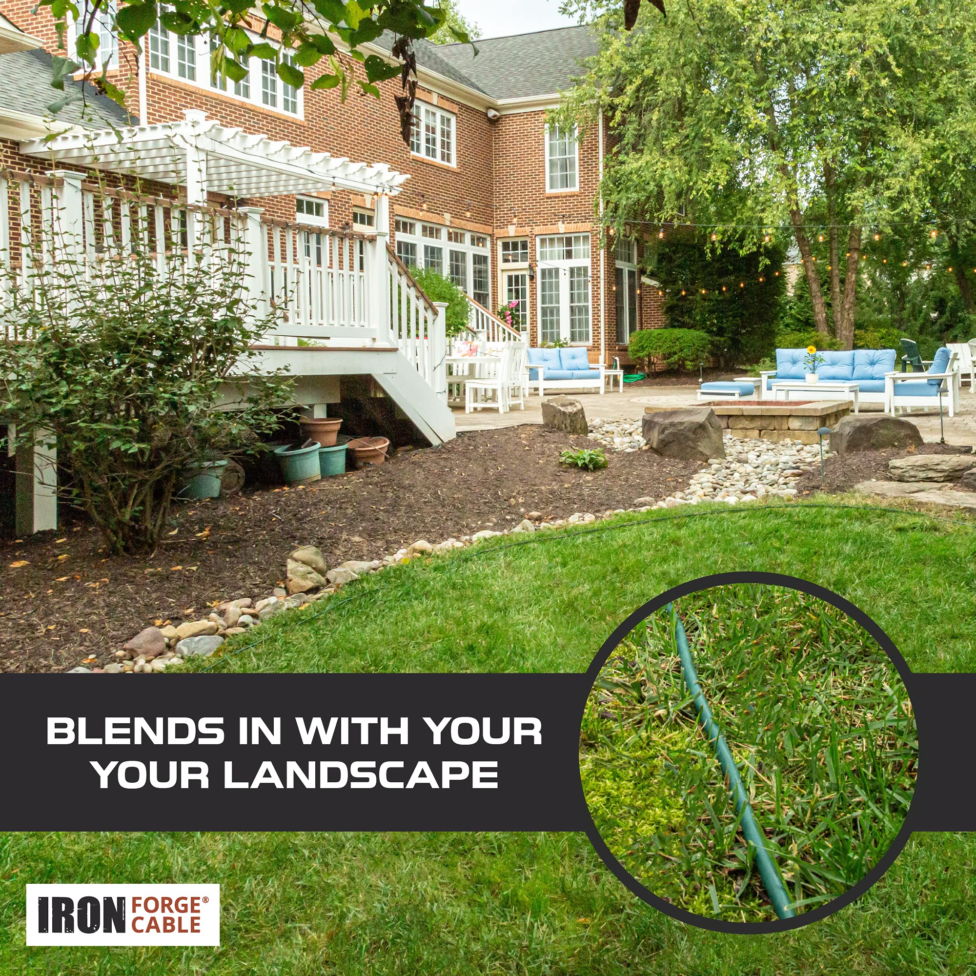 Iron Forge Cable 3 Outletoutdoor Extension Cord 20 Ft, 16/3 Heavy Duty Green Extension Cord With Multiple Outlets 3 Prong, Weath