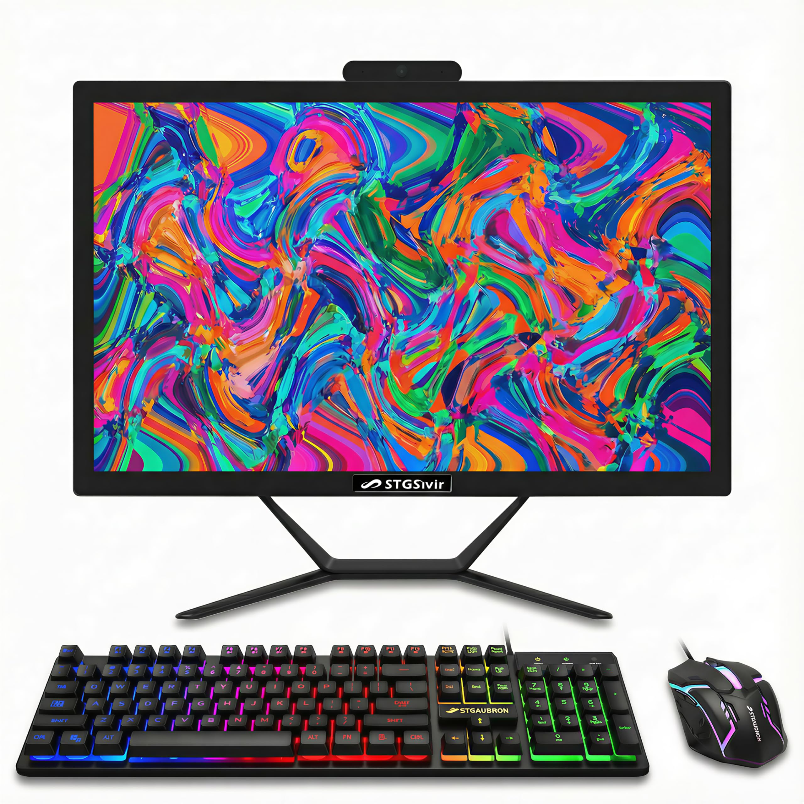 STGSivir All in One Desktop Computer, 21.5 FHD Display, Intel Core i5 up to 3.6GHz, 16G Memory, 512G SSD, WiFi 5, Bluetooth, W
