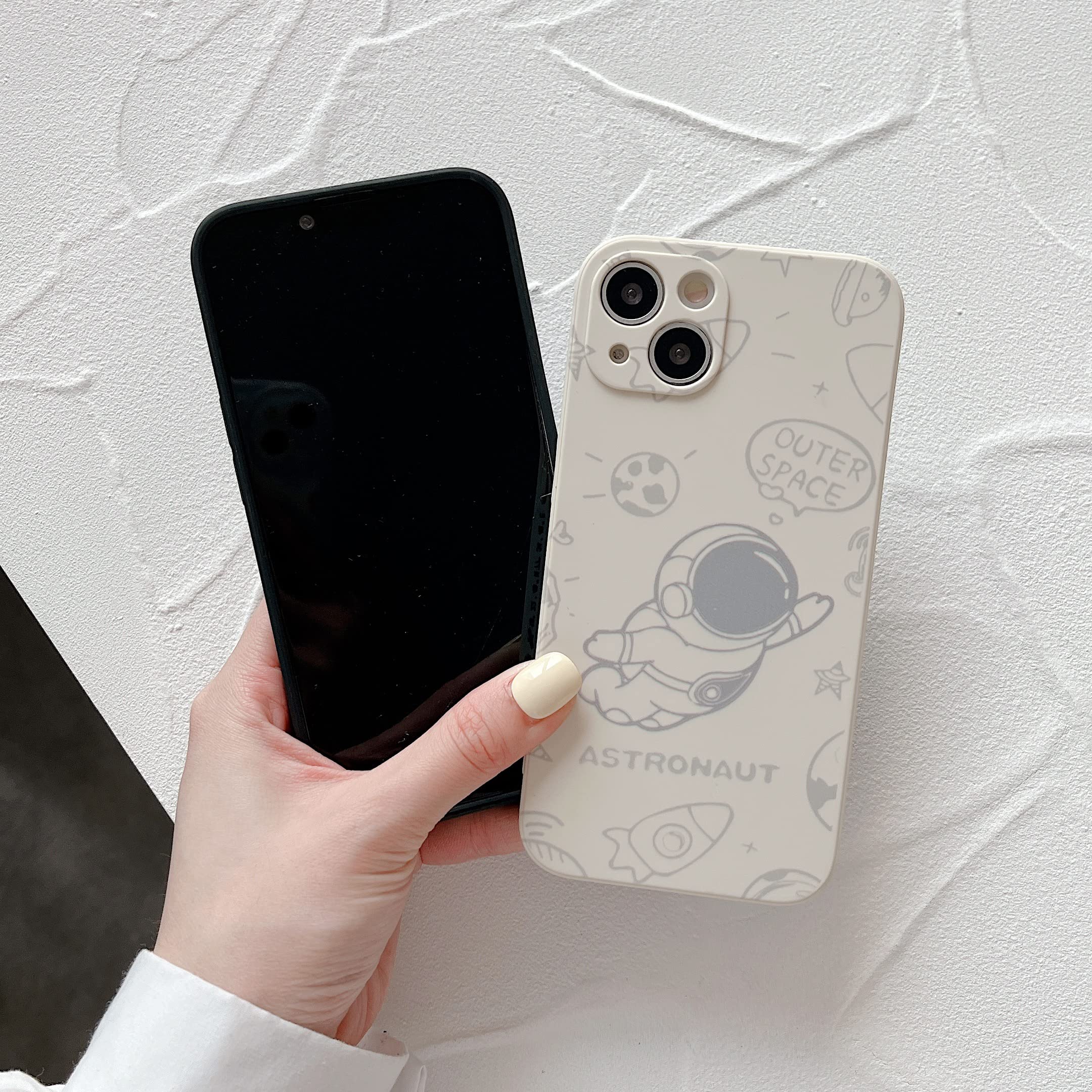 Yonds Queen For Iphone 13 Mini Cute Case, Cool Cartoon Astronaut Rocket Moon Space Design Stylish Soft Tpu Bumper Shockproof Ant