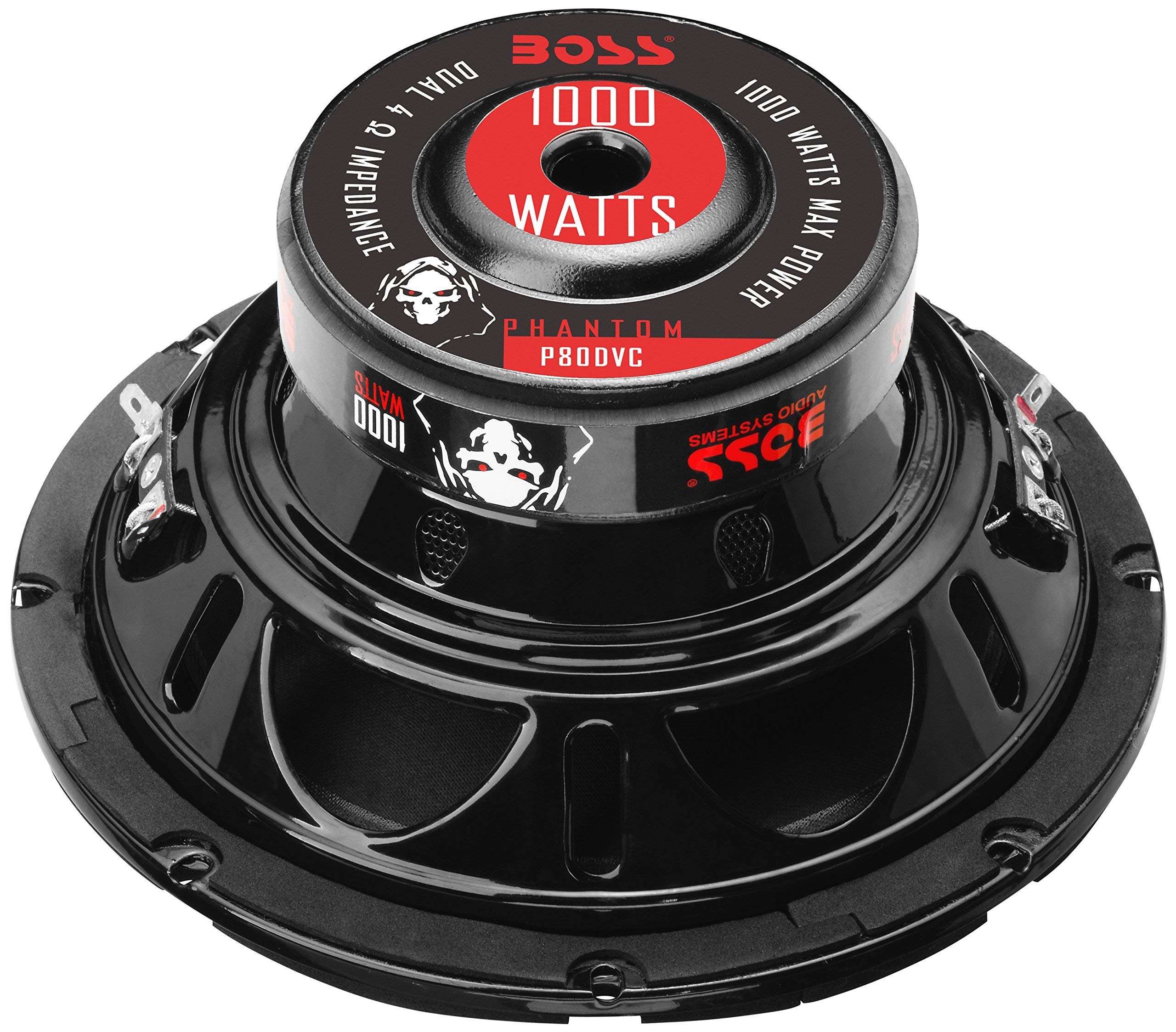 Boss Audio Systems P80Dvc 1000 Watt, 8 Inch, Dual 4 Ohm Voice Coil Car Subwoofer