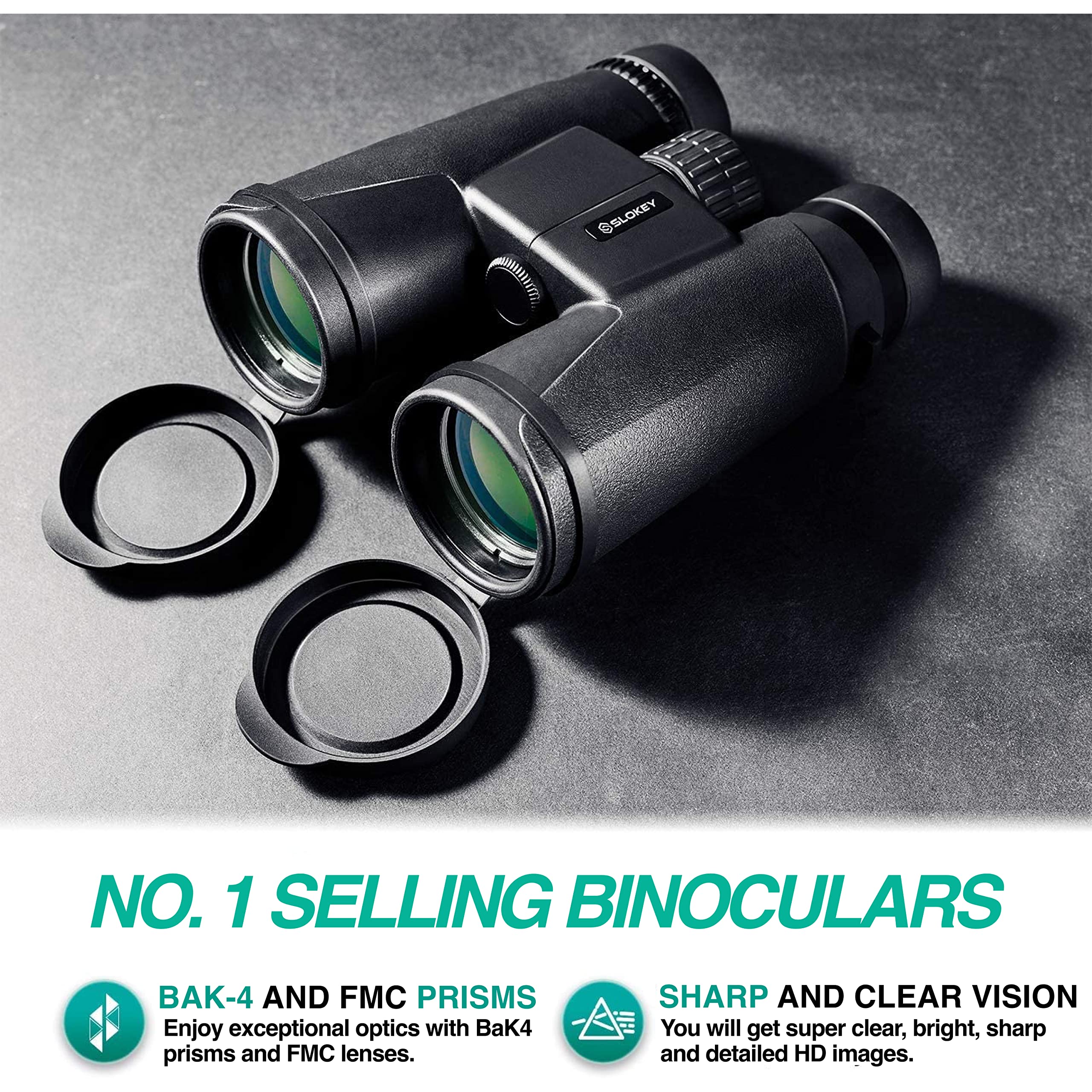 Slokey 10X42 Binoculars   Professional And Powerful Waterproof Binoculars For Long Distances   Lightweight Binoculars With Bak4