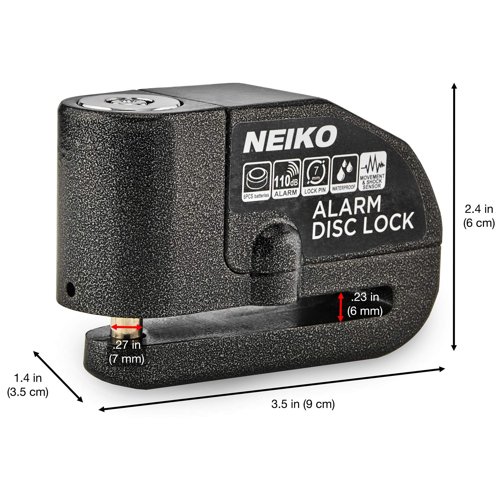 Neiko 52908A Motorcycle Locks Anti Theft With Alarm, Motorcycle Disc Lock With Alarm, Disk Lock Anti Theft Motion Sensor, Securi