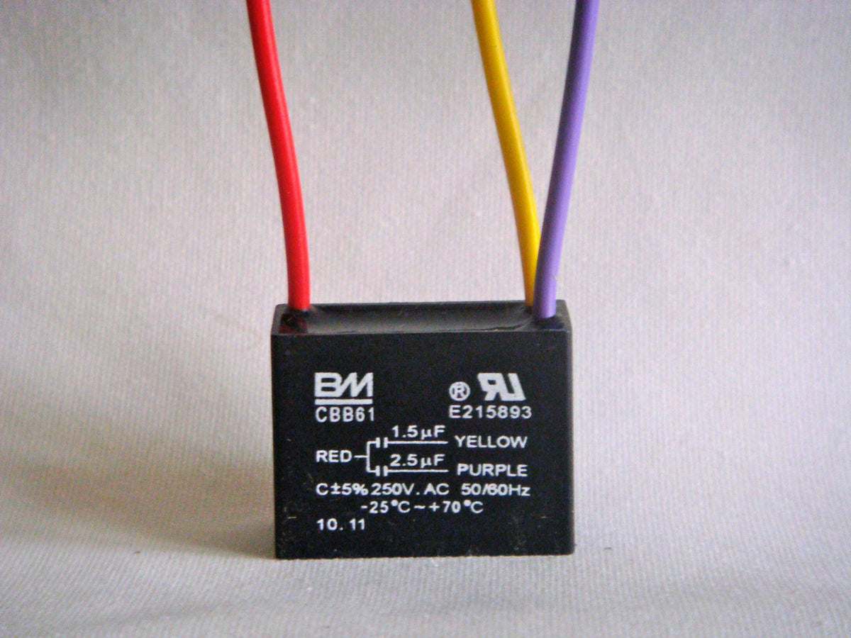 Bm Ceiling Fan Capacitor 3 Wire 1.5Uf 2.5Uf