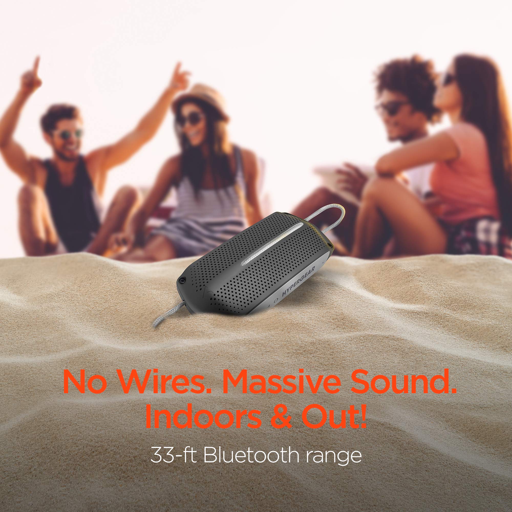 Hypergear Portable Wireless Bluetooth Speaker [Ipx4 Waterproof] Hd Stereo Sound Loud Speaker W/Built In Microphone & Controls, S