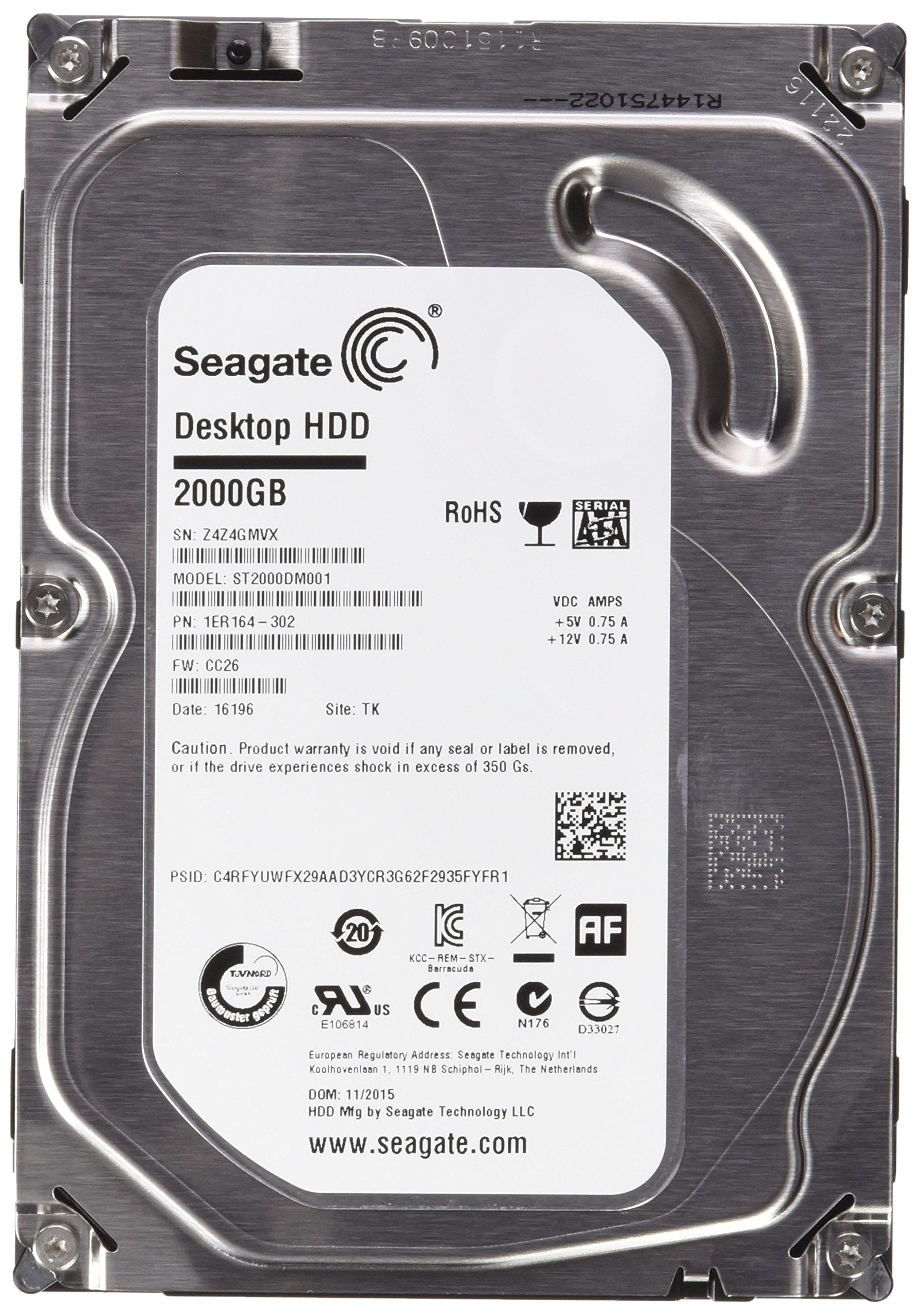 Seagate Barracuda 3.5 Inch 2Tb 7200 Rpm 64Mb 6Gb/S Internal Sata Drive Oem