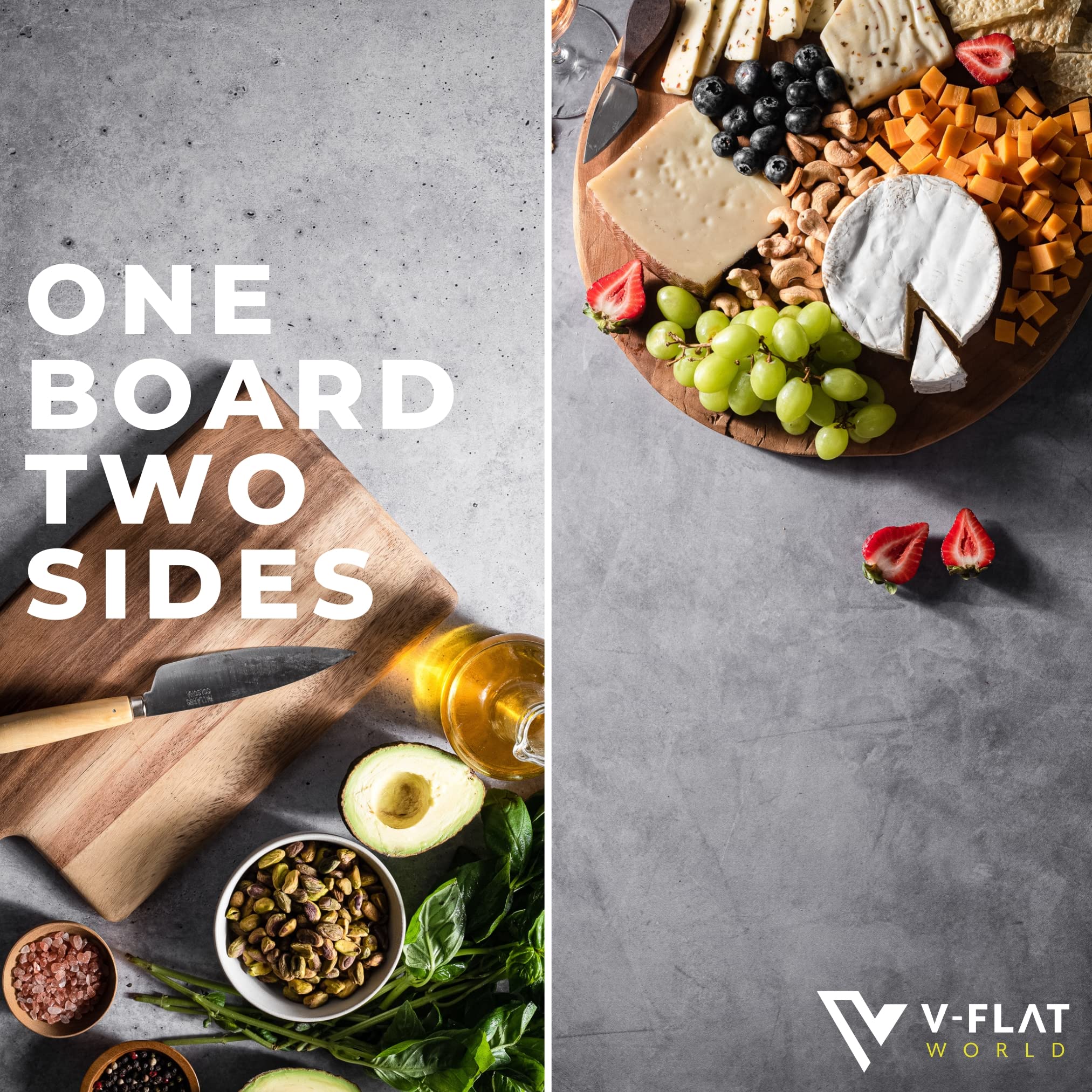 V-Flat World Duo Board Product Photography Backdrop - 2-Sided Background For Item & Food Photography - Includes 2 Legs & Board M