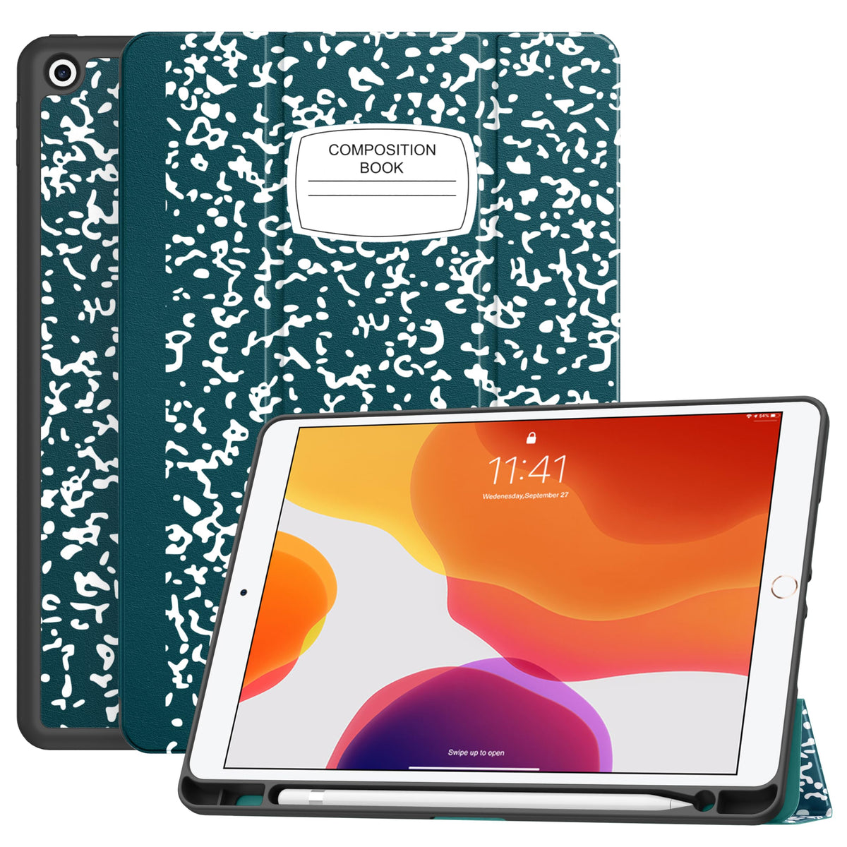 Soke Case For Ipad 9Th Generation 2021/8Th Gen 2020/7Th Gen 2019 With Pencil Holder   Premium Shockproof Case With Soft Tpu Back Cover & Auto Sleep/Wake For Ipad 10.2 Inch, B Book Teal
