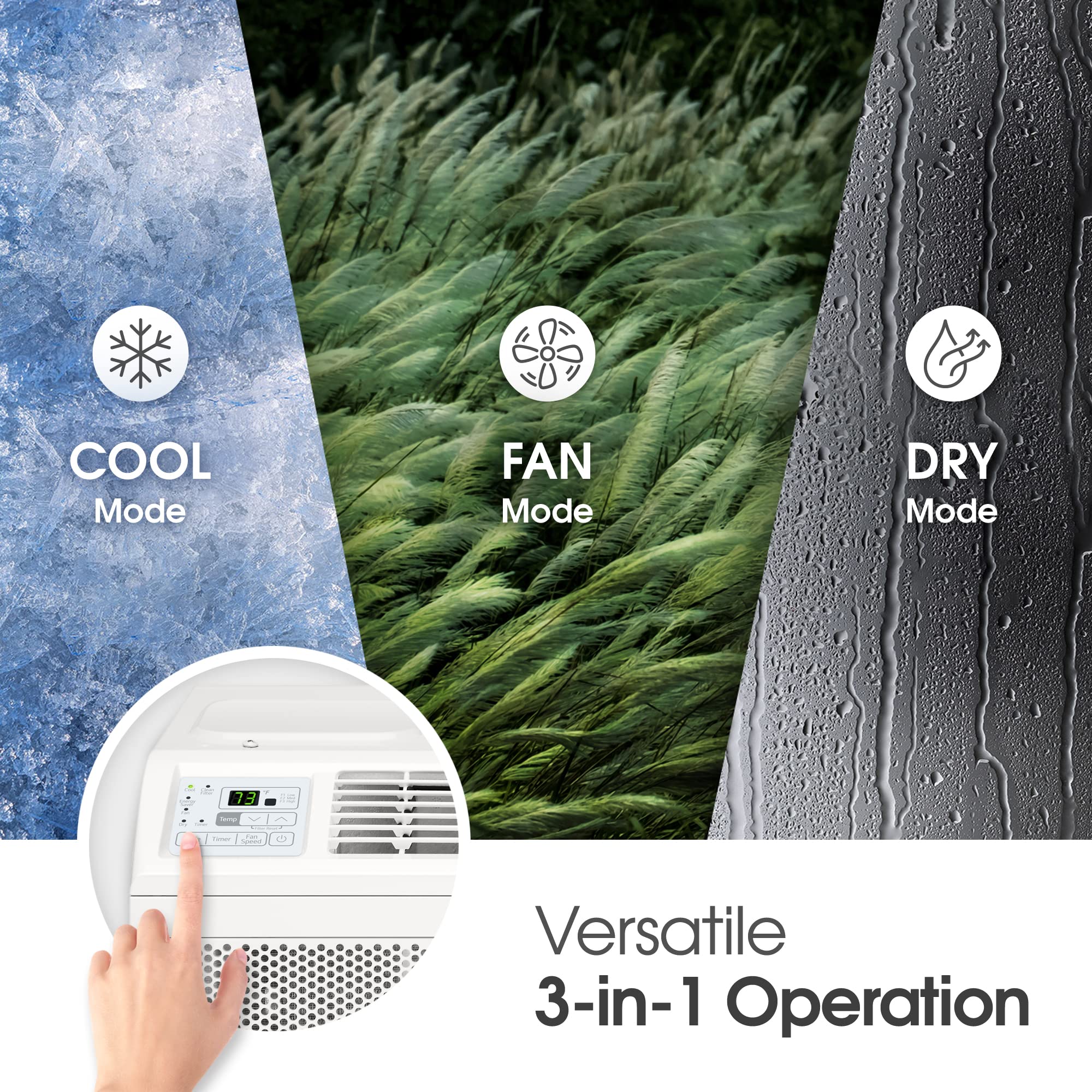 Lg 5800 Btu Window Air Conditioners [2023 New] Remote Control Ultra-Quiet Compact-Size Washable Filter Multi-Speed Fan Cools 260