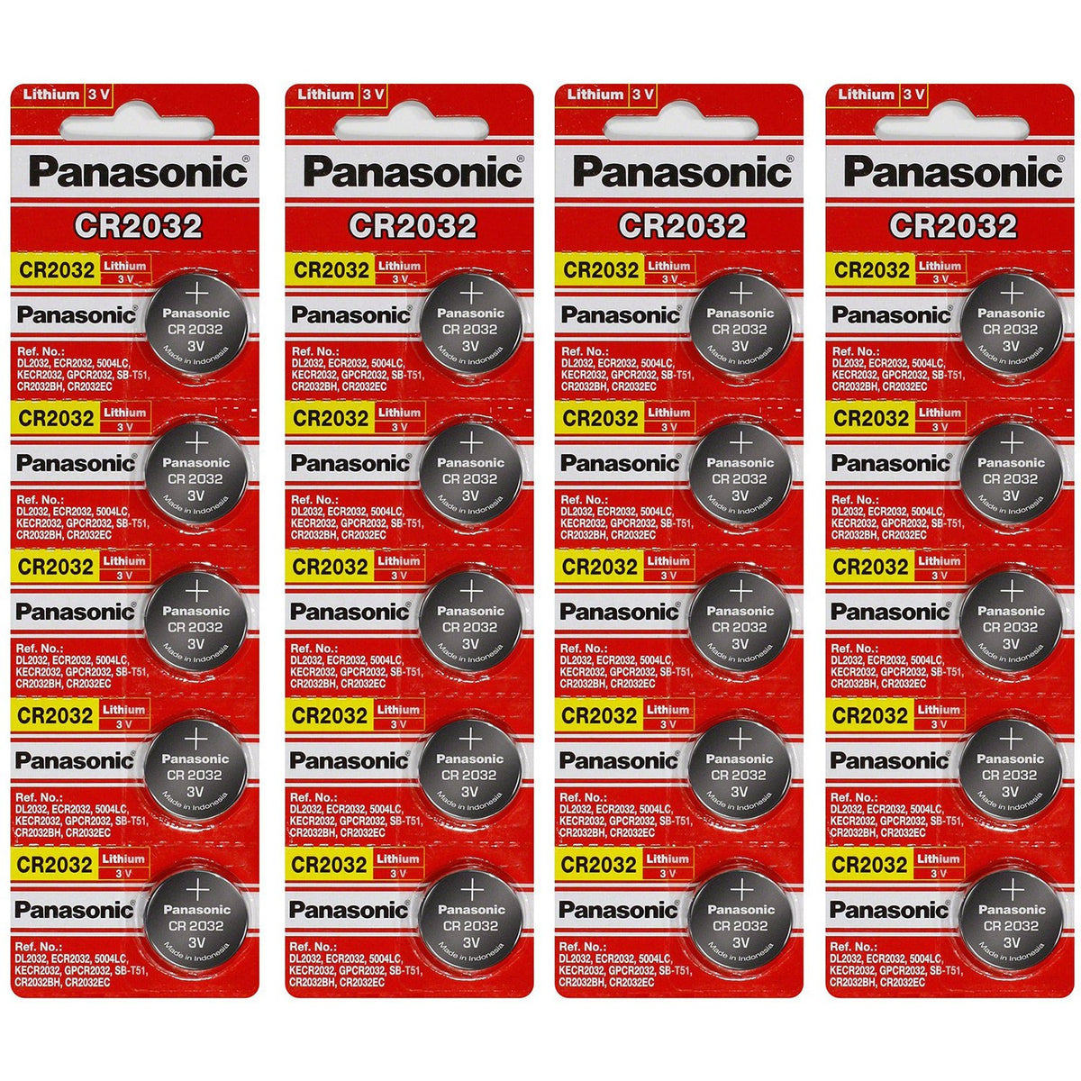 Panasonic Cr2032 3 Volt Lithium Coin Battery (20 Batteries)