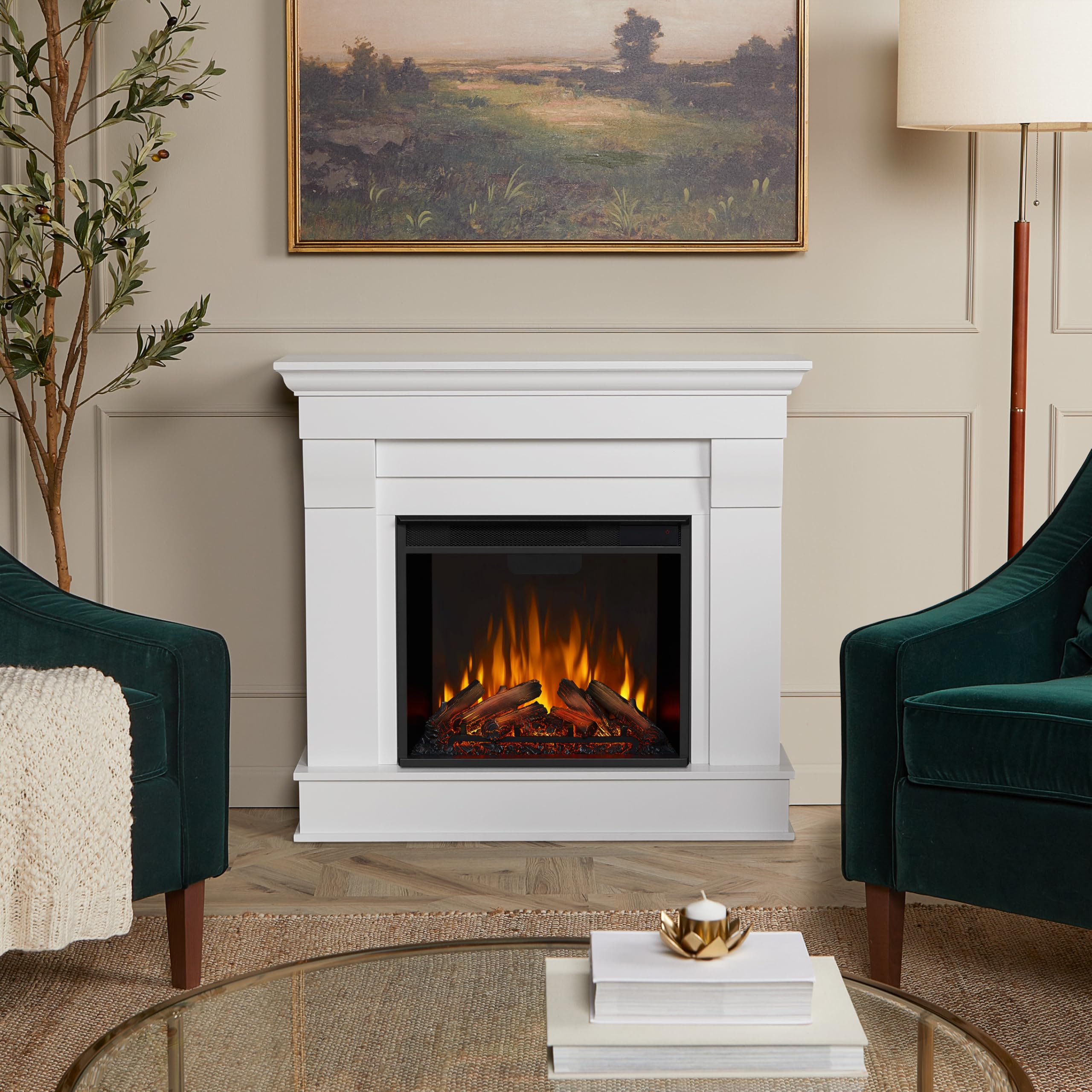 Real Flame White Chateau Electric Fireplace, Small