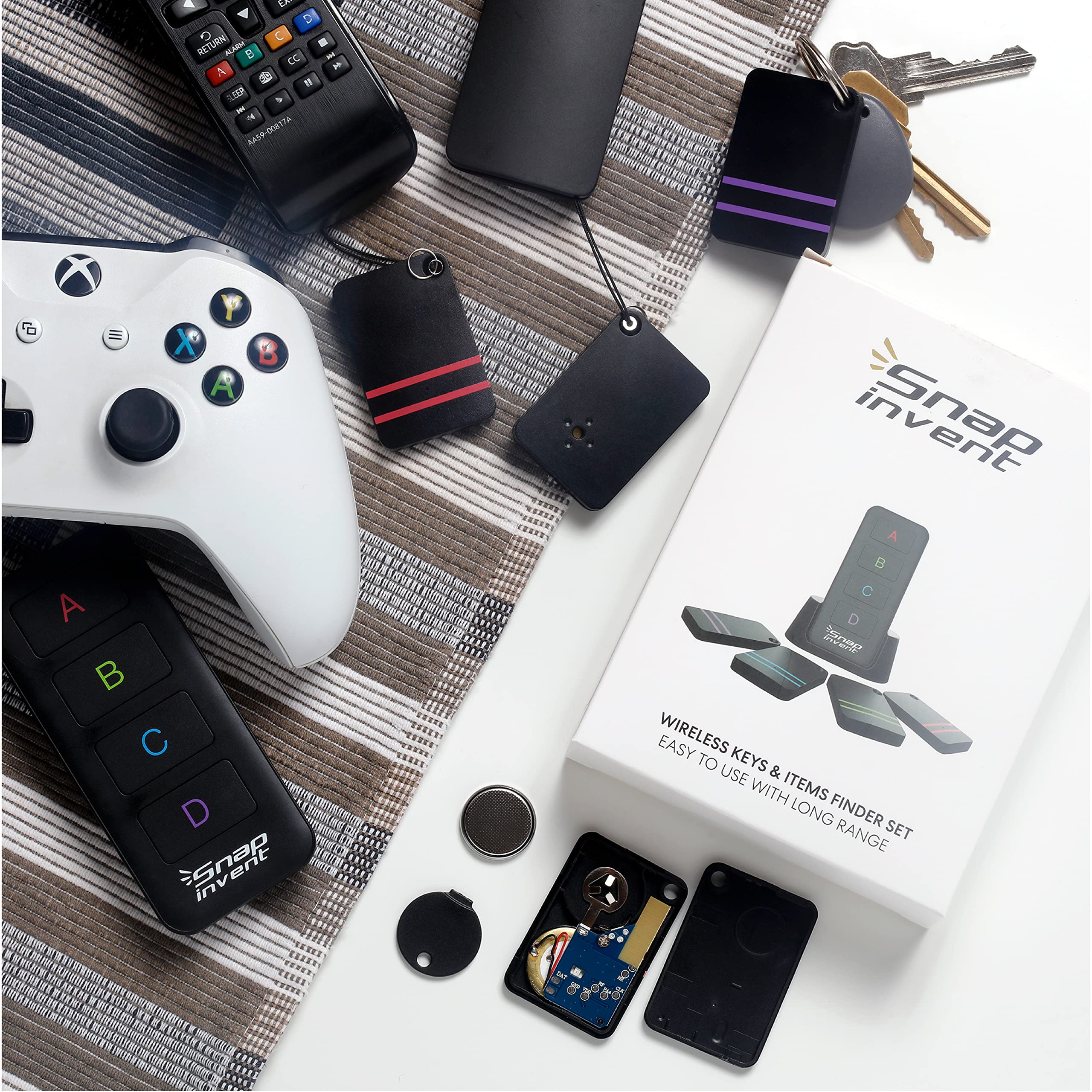 Key Finder Trackers & Retriever with Metal Key Hooks - Beeper Tag ...