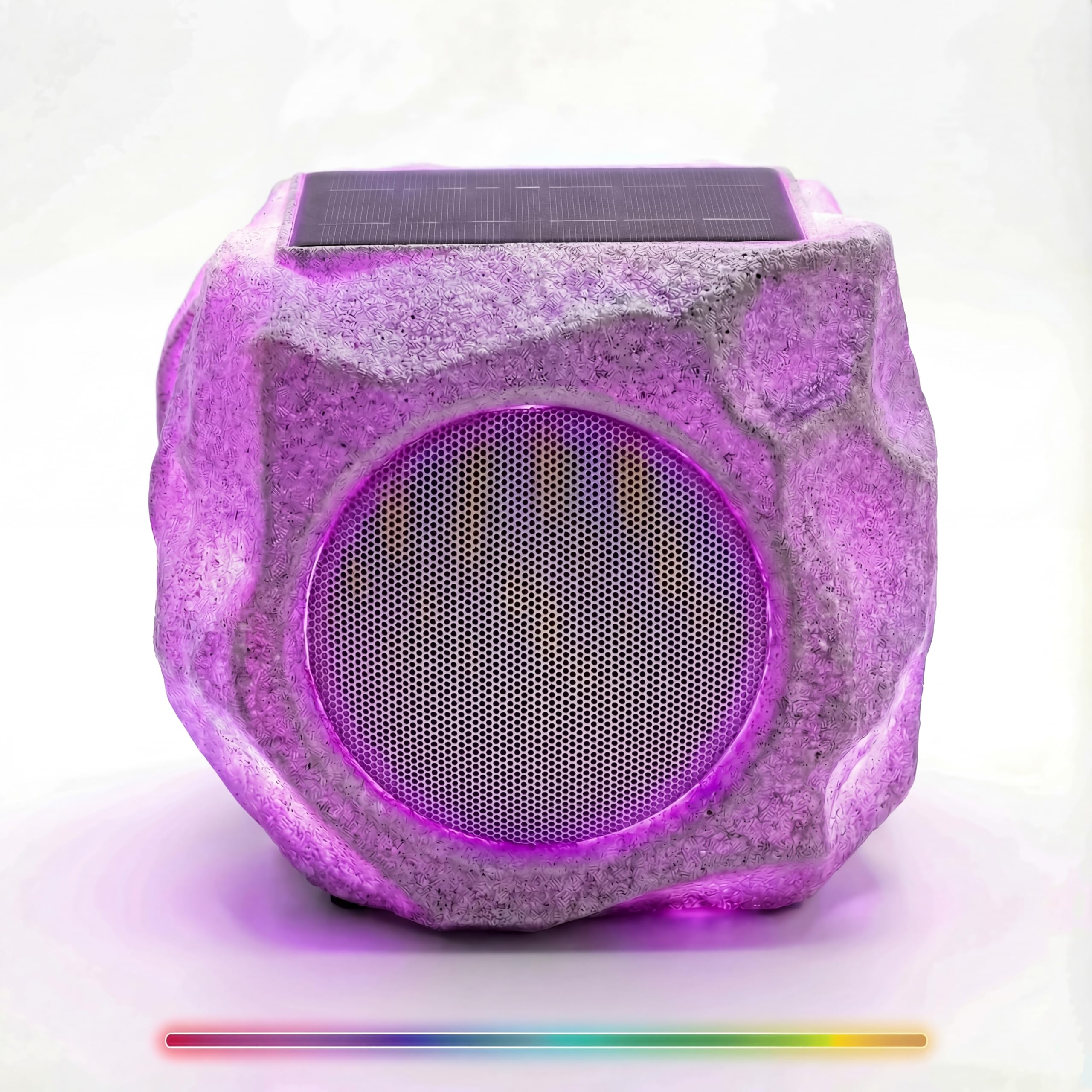 Solar Powered Outdoor Rock Speaker Bluetooth 6.5 Inch Waterproof Speakers Peak 80W Deep Bass - 22 Hr Playtime, Bluetooth 5.4 HiF