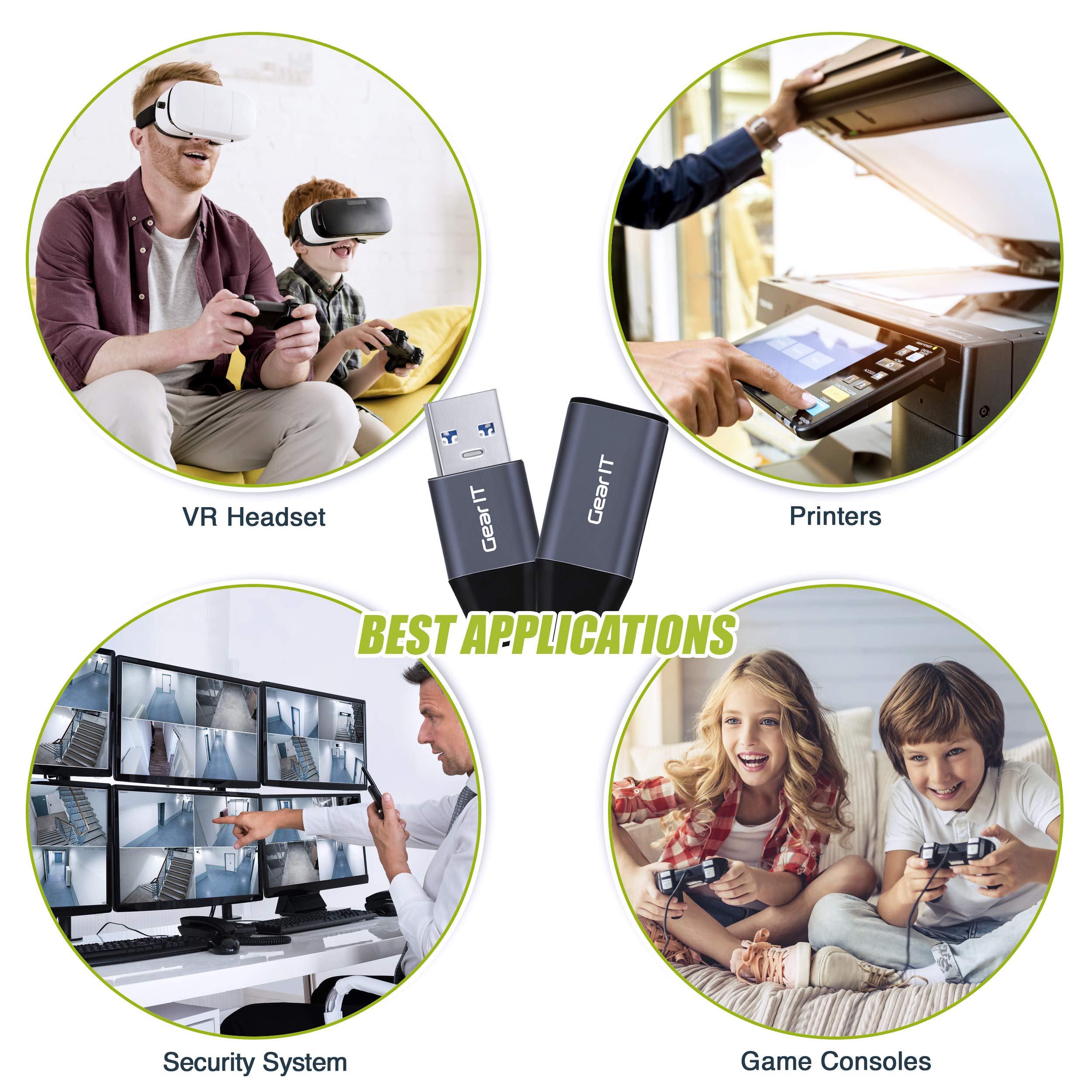 Gearit Usb 3.0 Active Extension Cable (2 Pack   50 Feet) A Male To A Female Usb Repeater With Signal Booster For Oculus Rift, Qu