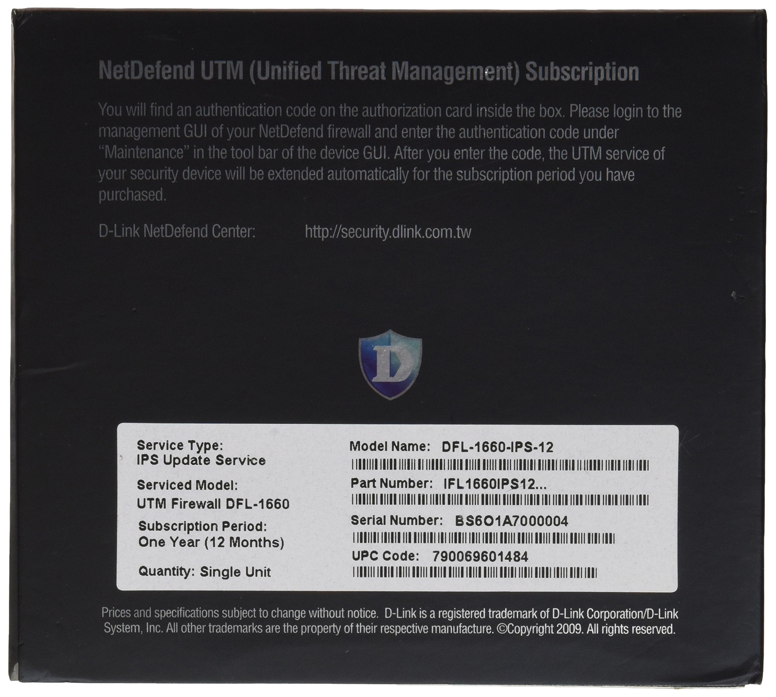 Netdefend Ips 1-Year Subscription For Dfl-1660