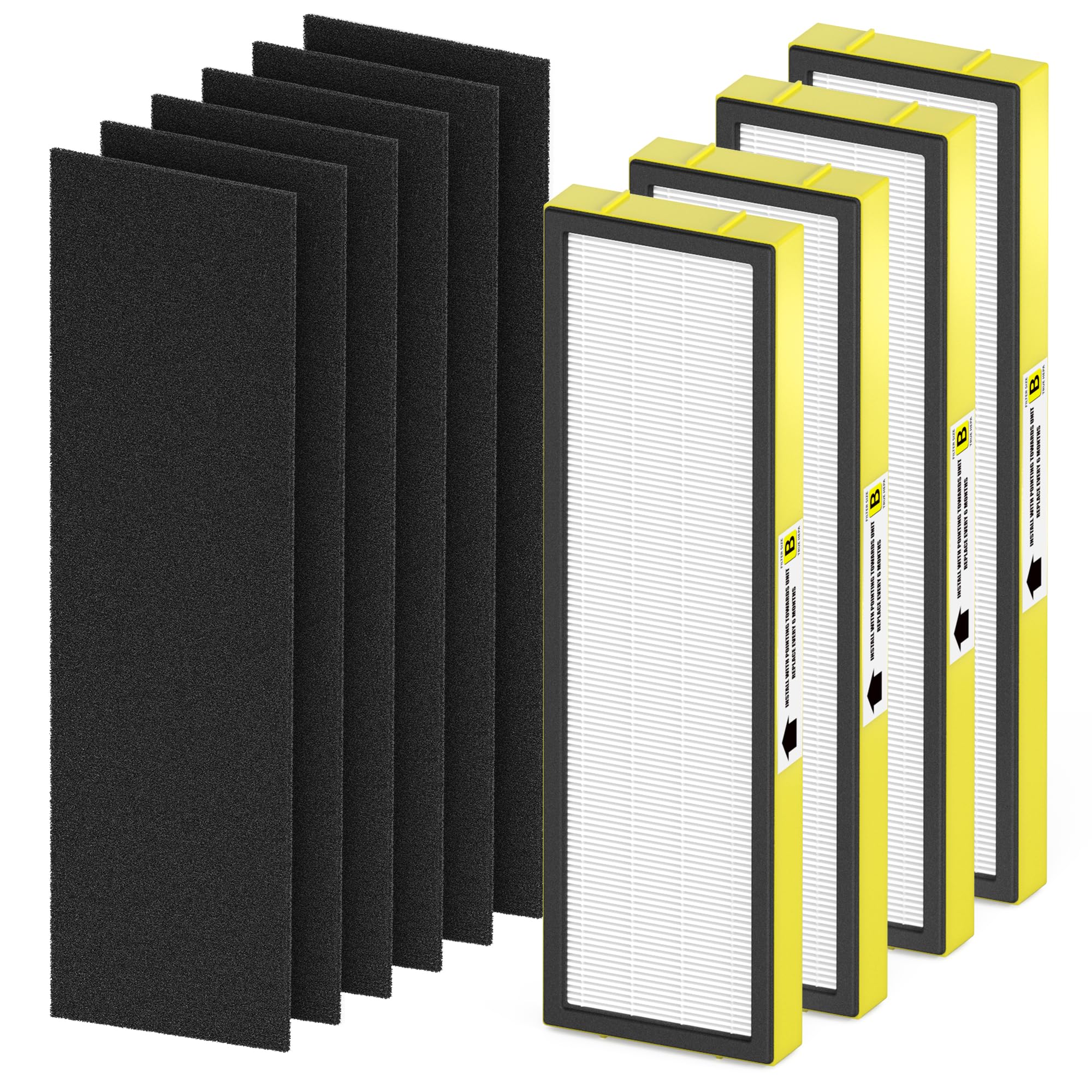 Fcfmy 4 Packs Flt4825 Replacement Filters B Compatible With Ac4825 Ac4300 Ac4800 Ac4900 Ac4850 Air Cleaner Purifier, 4 H13 True