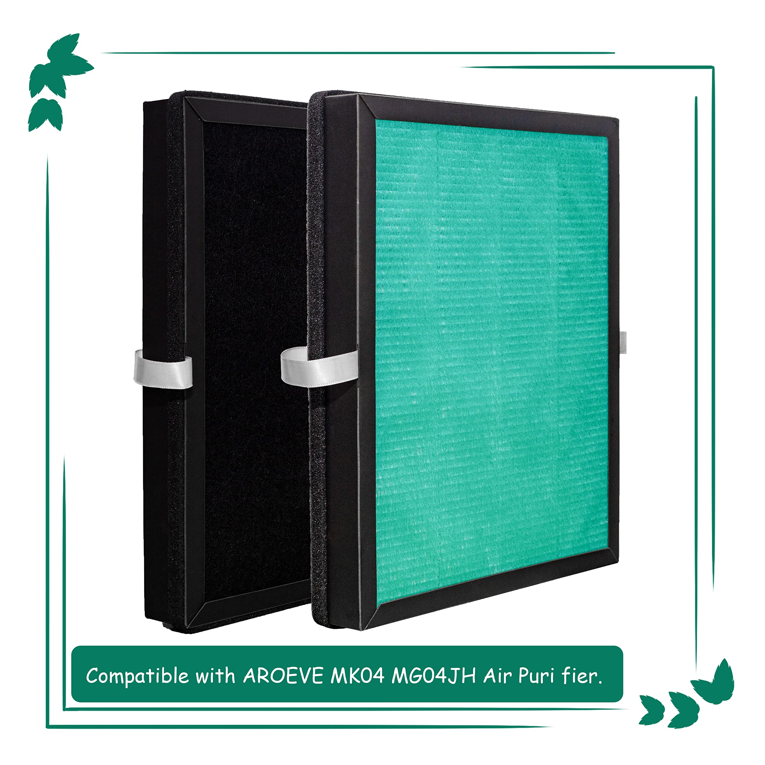 Asheviller Mk04 Mg04Jh True Hepa Replacement Filter, Compatible With Aroeve Mg04Jh Mk04 Air Purifier, Compare To Part# Mk04Lx, 2