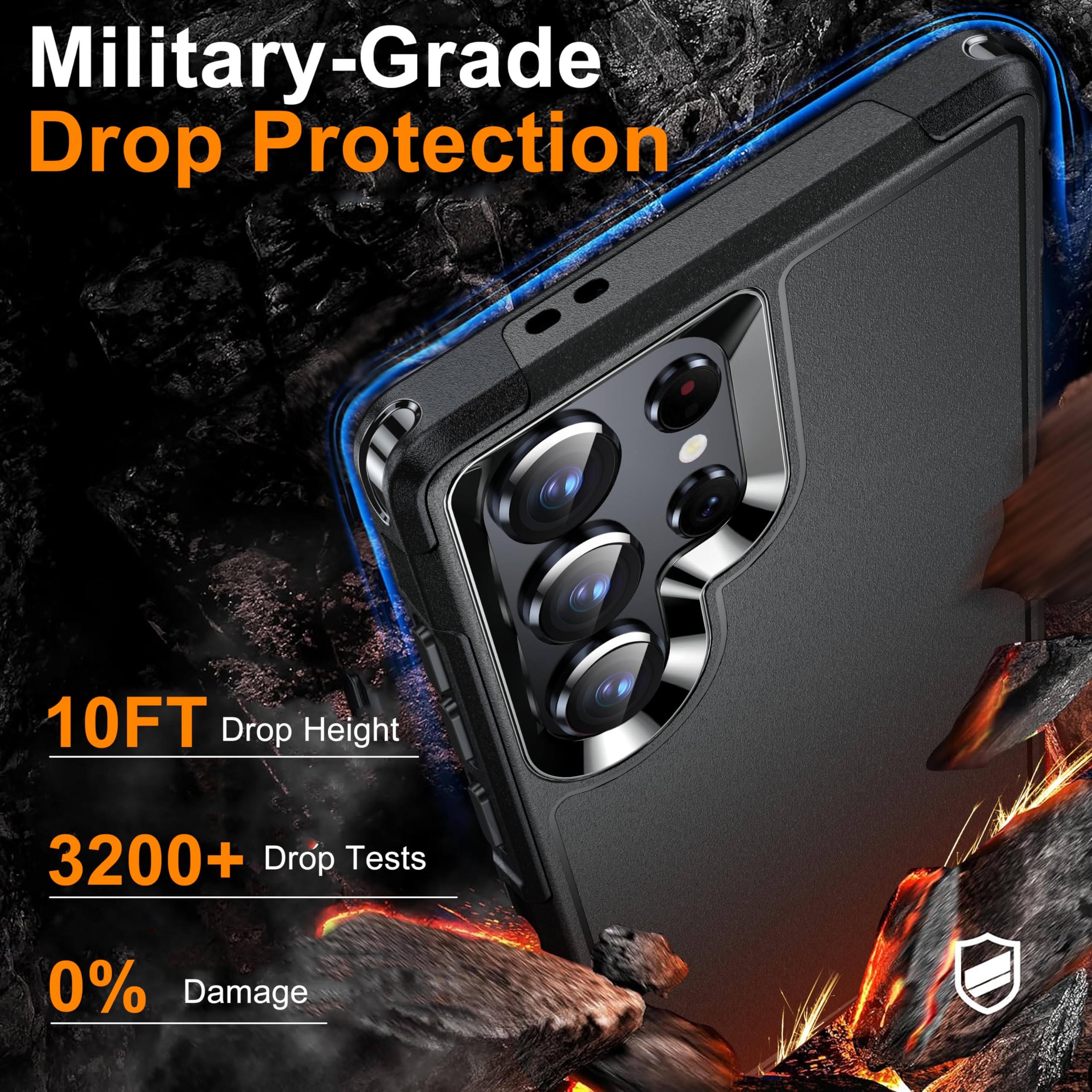 Oneagle For Samsung Galaxy S24 Ultra Case,Galaxy S24 Ultra Phone Case [Compatible Wireless Charging][15Ft Military Grade Drop Pr