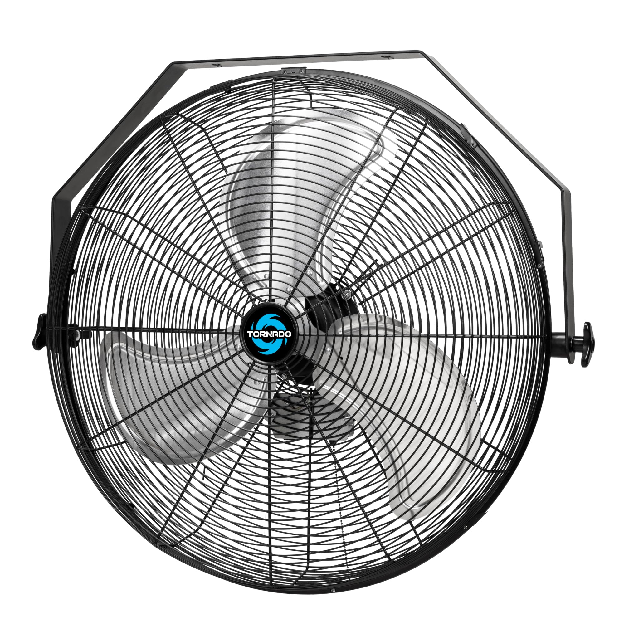 Tornado 24-Inch High Velocity Wall Mount Fan - 3-Speed Industrial Metal Fan With 6.5 Ft Power Cord - Commercial, Residential Use