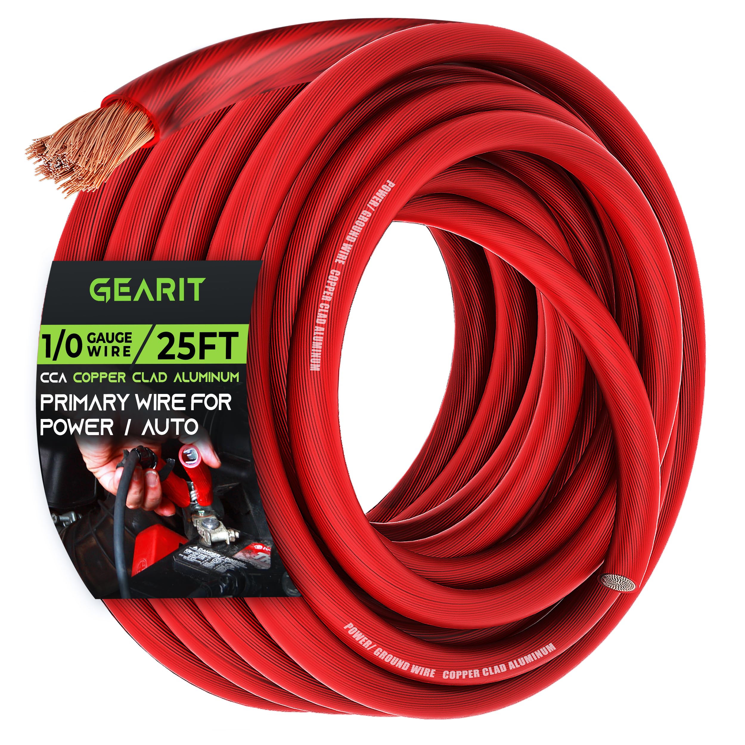 Gearit, 0 Gauge Wire, For Automotive Power/Ground, Battery Cable, Car Audio, Trailer, Amp, Cca Wire, Wire, Automotive Wire, Amp
