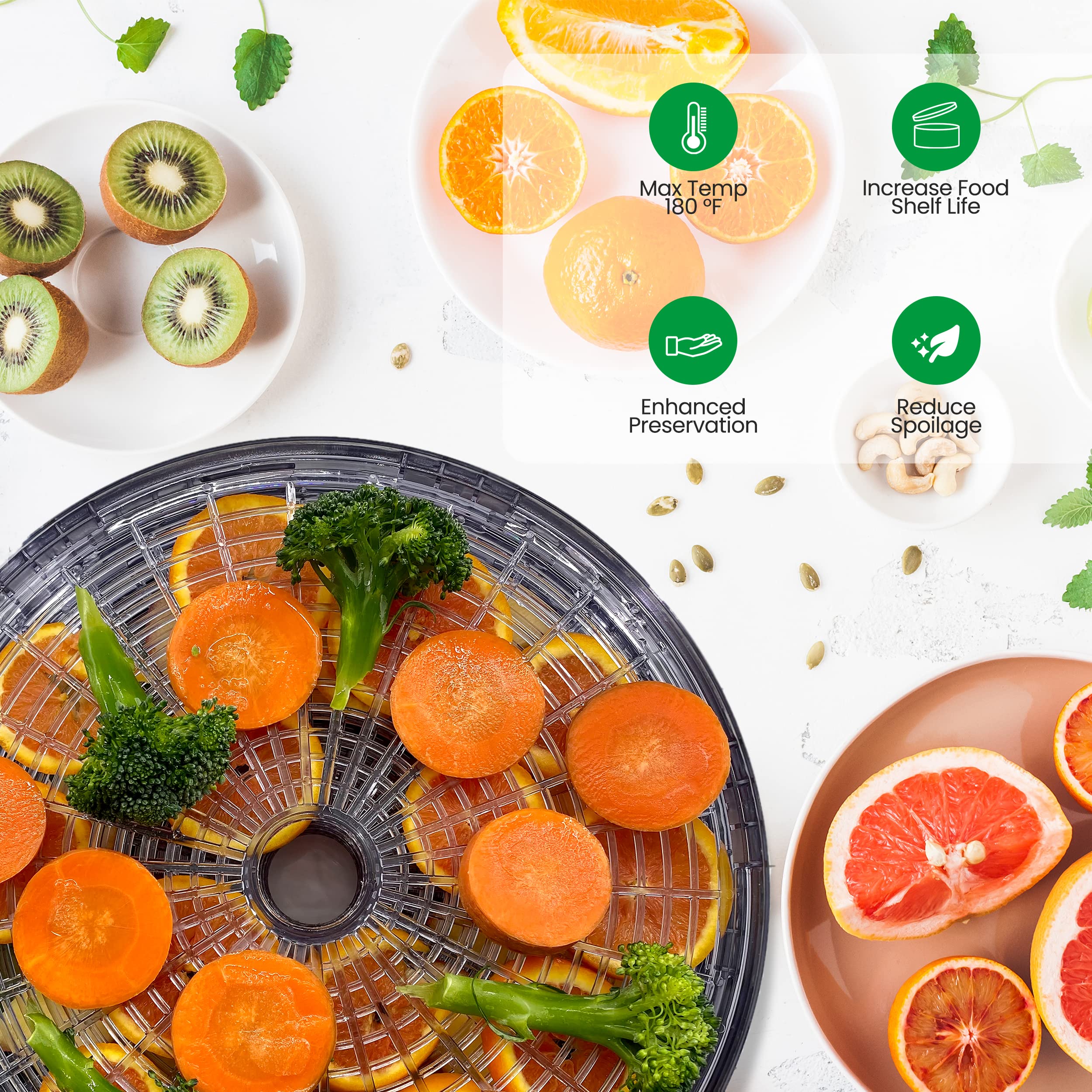 Nutrichef Food Dehydrator - Dehydrate Beef Jerky, Meat, Mushrooms, Fruits & Vegetables At Home | Utilizes High-Heat Circulation