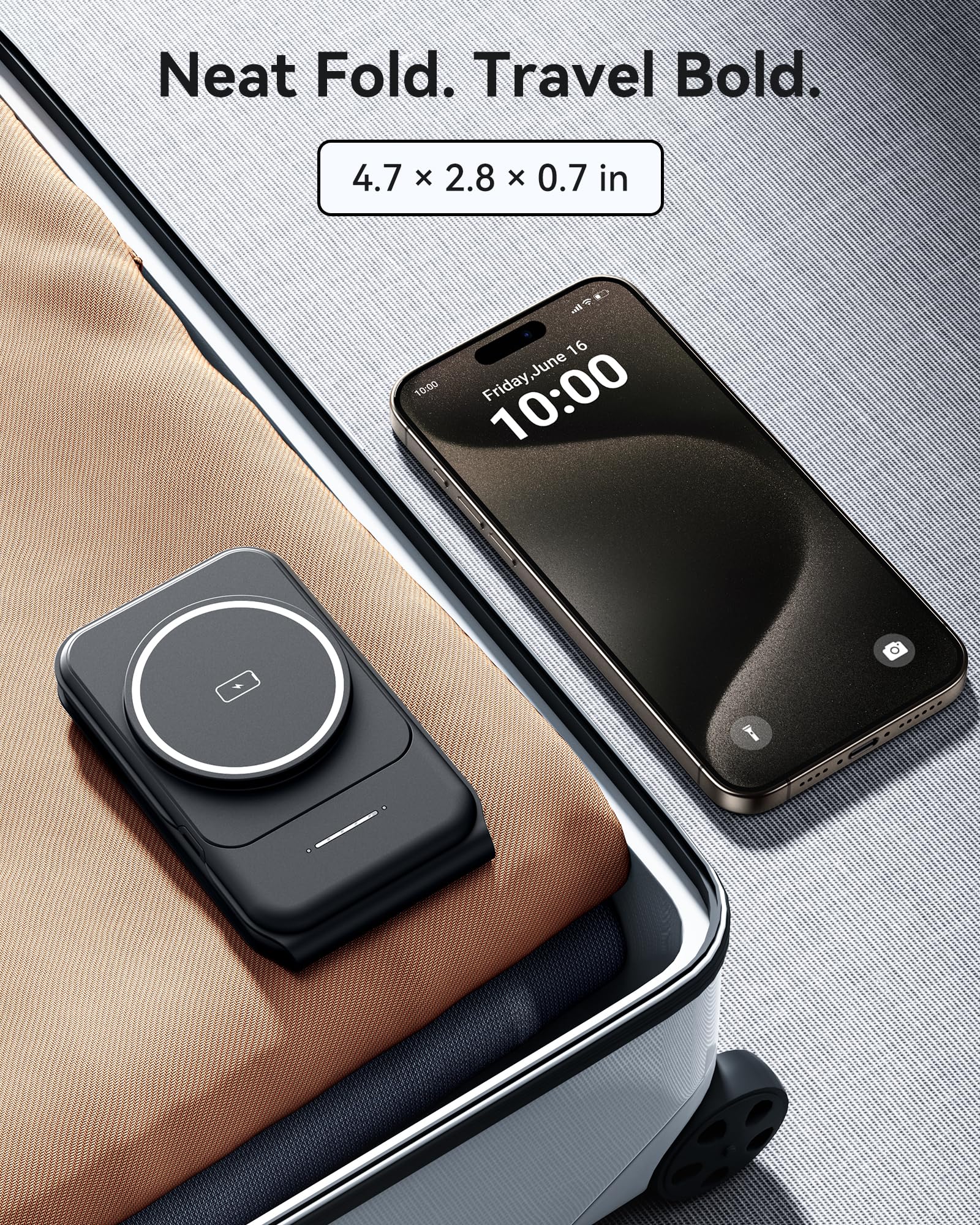 Iniu 3 In 1 Charging Station For Apple Multiple Devices, 15W Magnetic Foldable Travel Charger, Wireless Charger Compatible Magsa