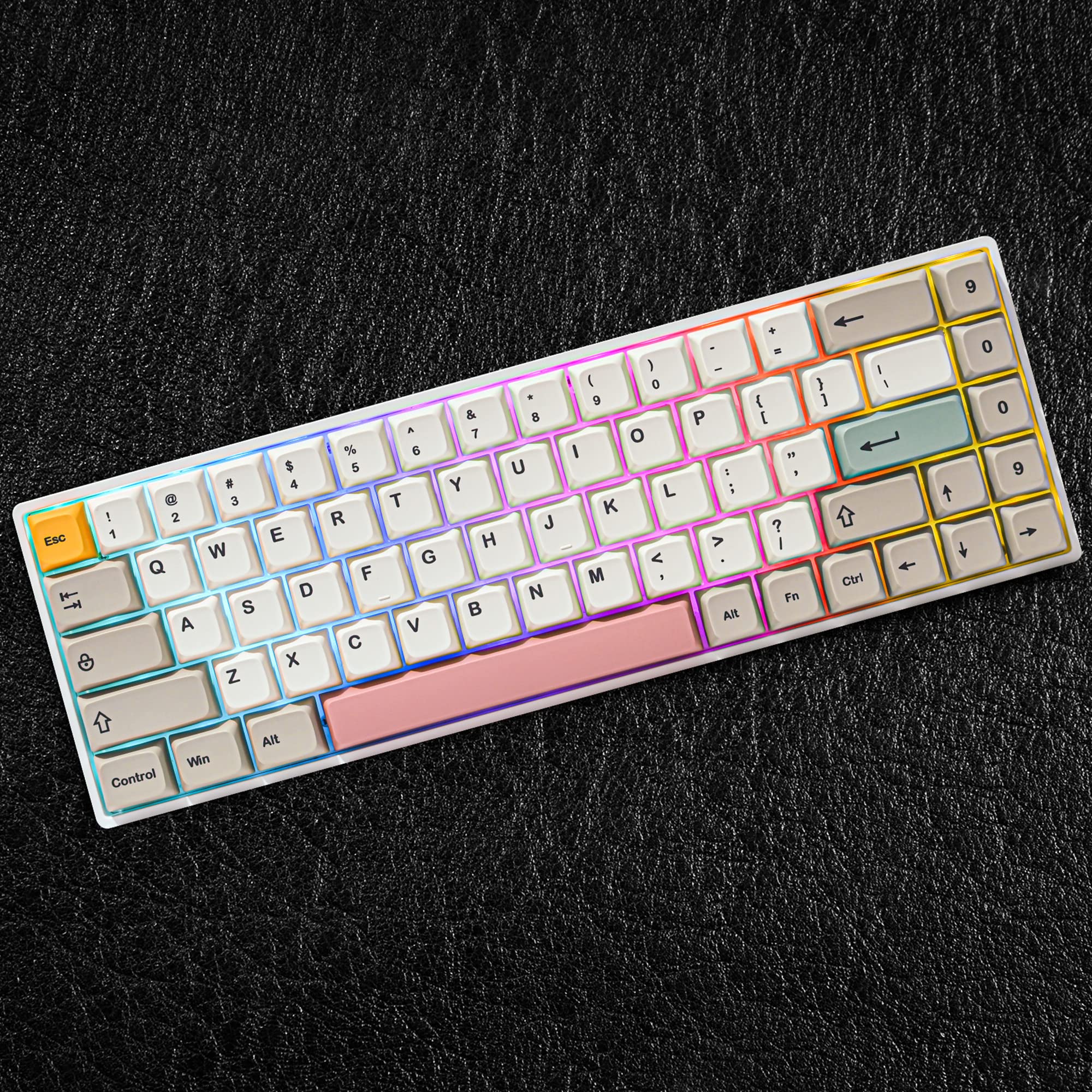 Pbt Keycaps 60 Percent Dye Sub Xda 134 Retro Keycap Set For Cherry Mx Gateron Kailh Switches Gaming Mechanical Keyboard (Retro 9
