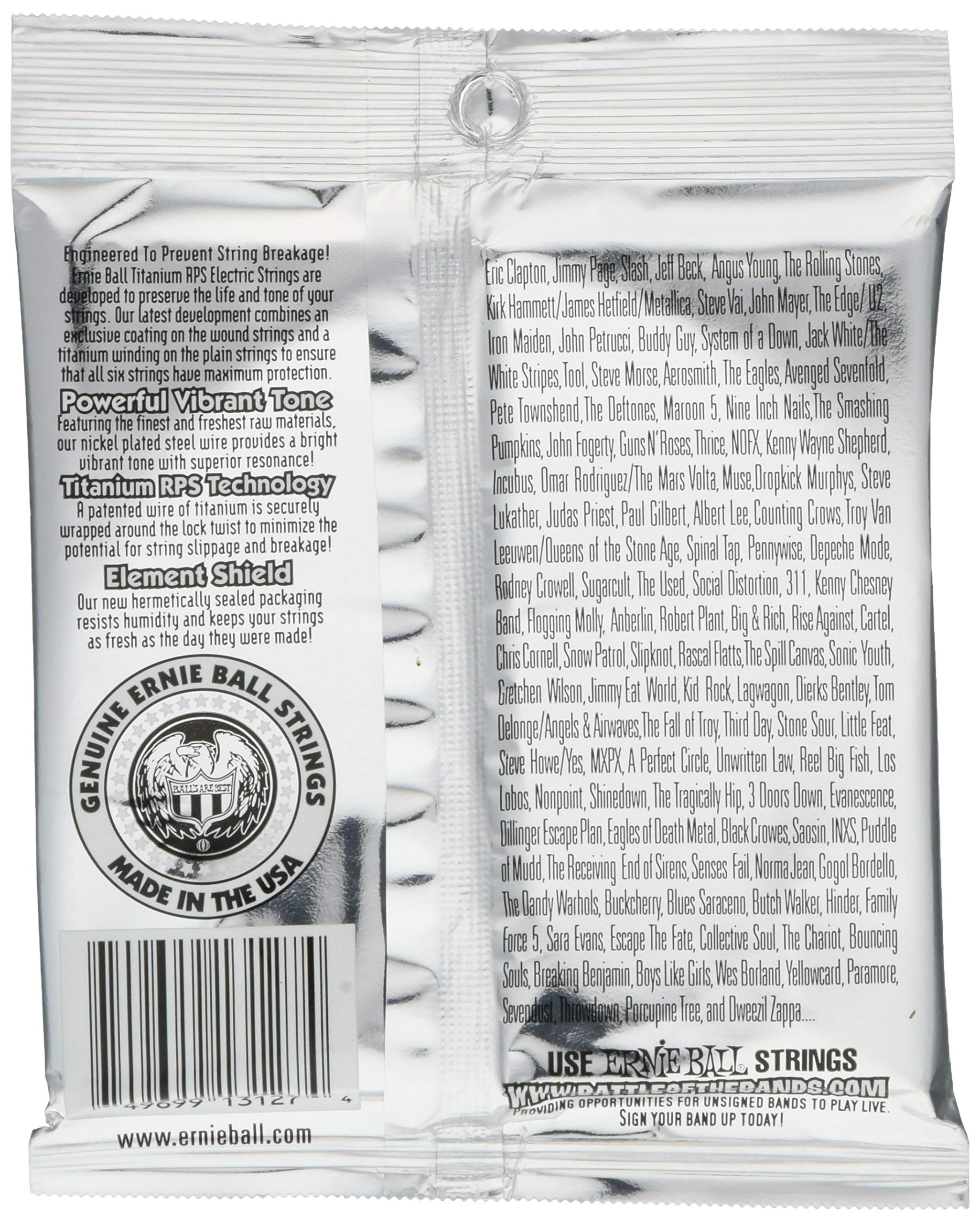 Ernie Ball Beefy Slinky Coated Titanium Rps Electric Guitar Strings 11 54 Gauge