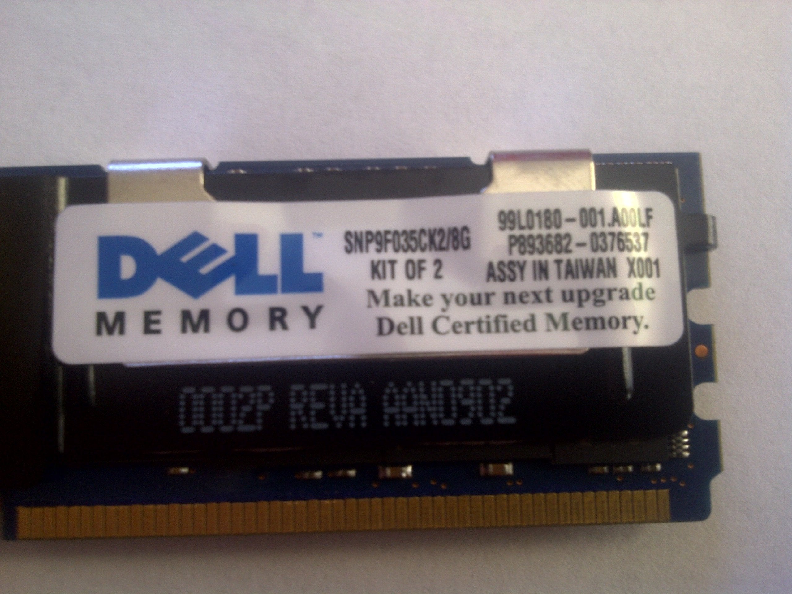 Dell Memory 8GB (2x4GB) PC2 5300 SNP9F035CK2/8G