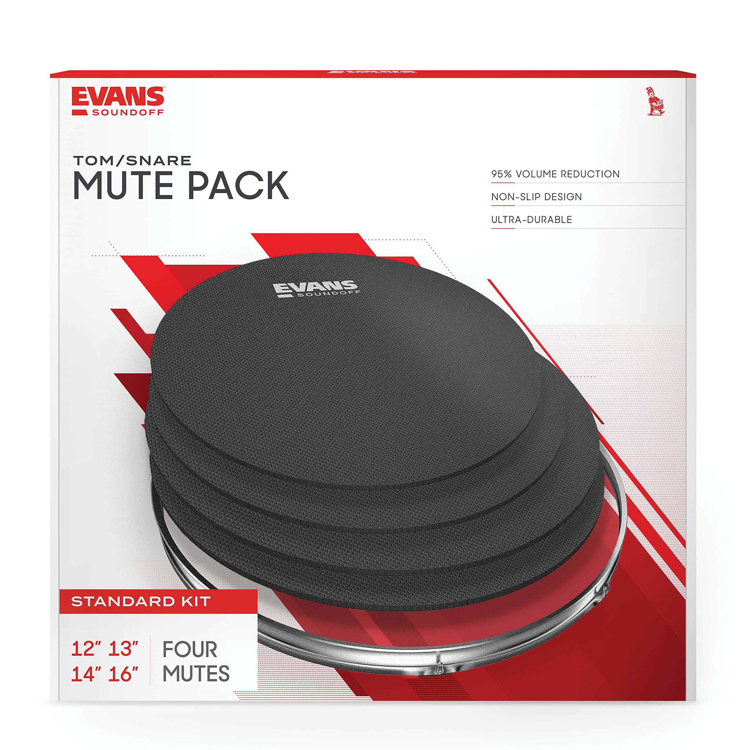 Evans So 2346 Soundoff Standard Drum, Mute Pack, Black