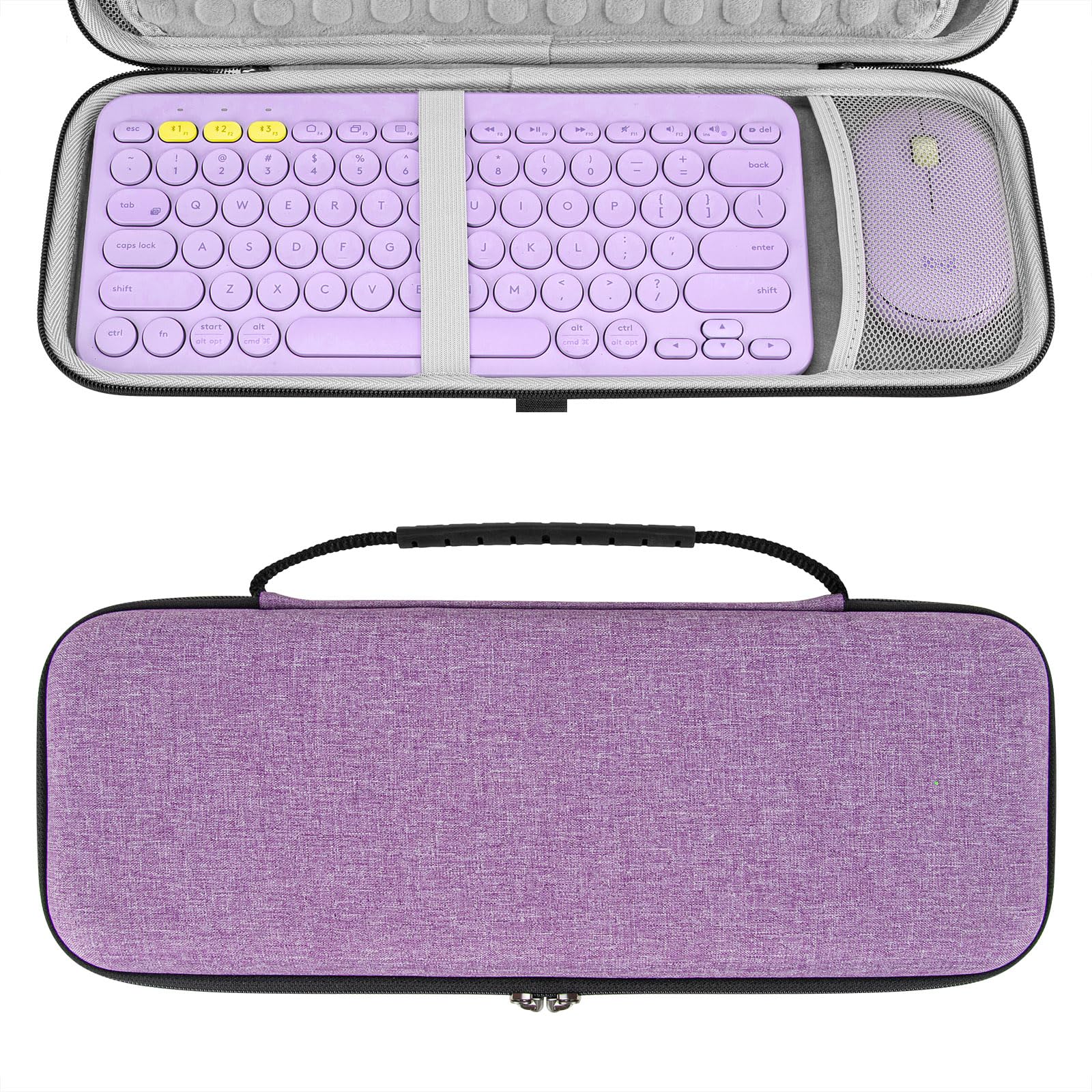 Geekria K380 Keyboard + M350 Mouse Combo Carrying Case, Protective Travel Bag for Small Compact Keyboard, Compatible with Logite