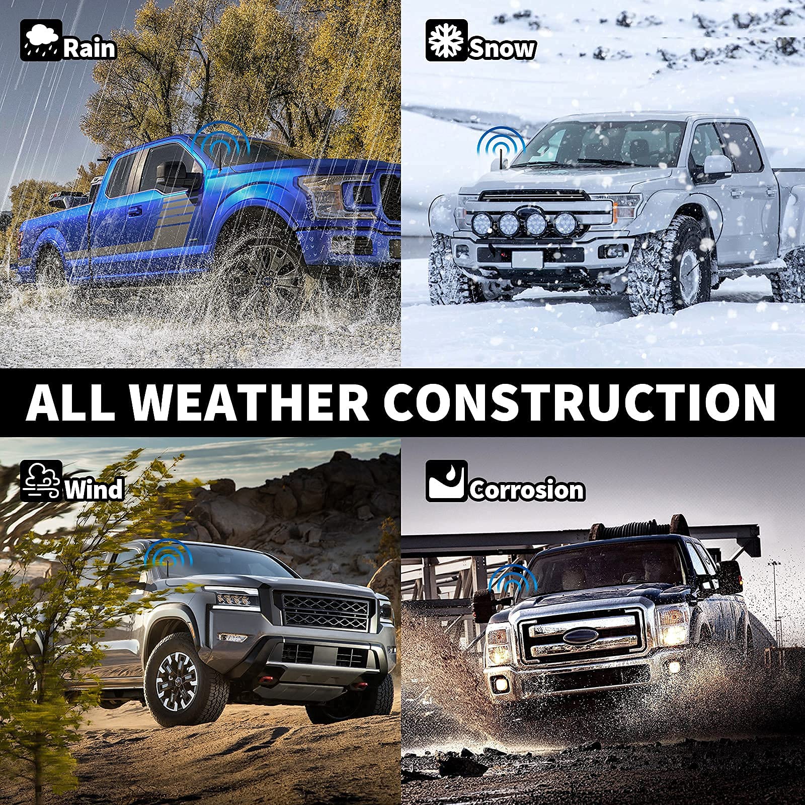 Bingfu Car Radio Antenna Mast Carbon Fiber Truck Antenna Replacement For Ford F150 Raptor F250 F350 F450 Super Duty, Dodge Ram 1