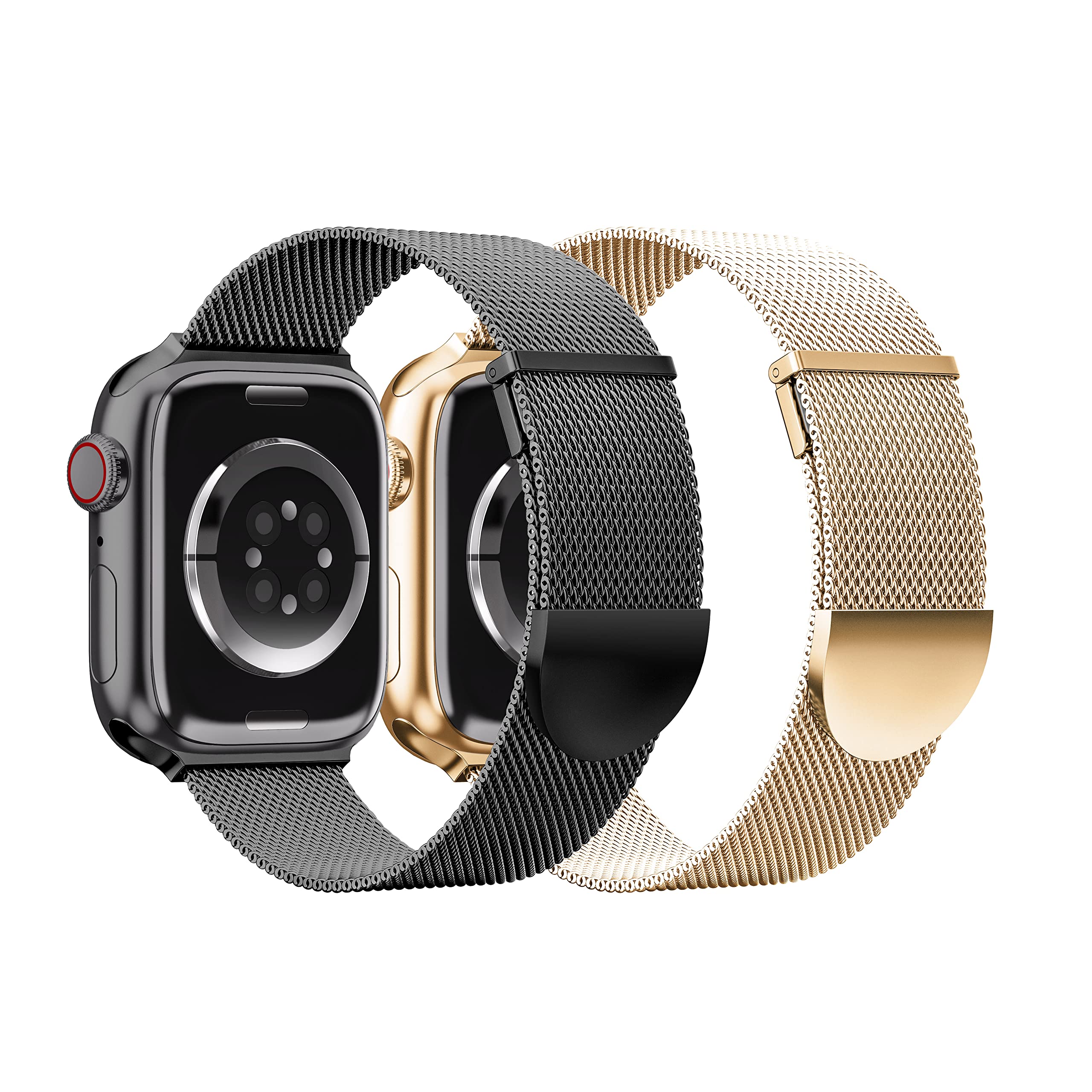 2 Pack Metal Magnetic Band Compatible With Apple Watch Bands 38Mm 40Mm 41Mm 42Mm 44Mm 45Mm 49Mm Women Men,Milanese Loop Stainles