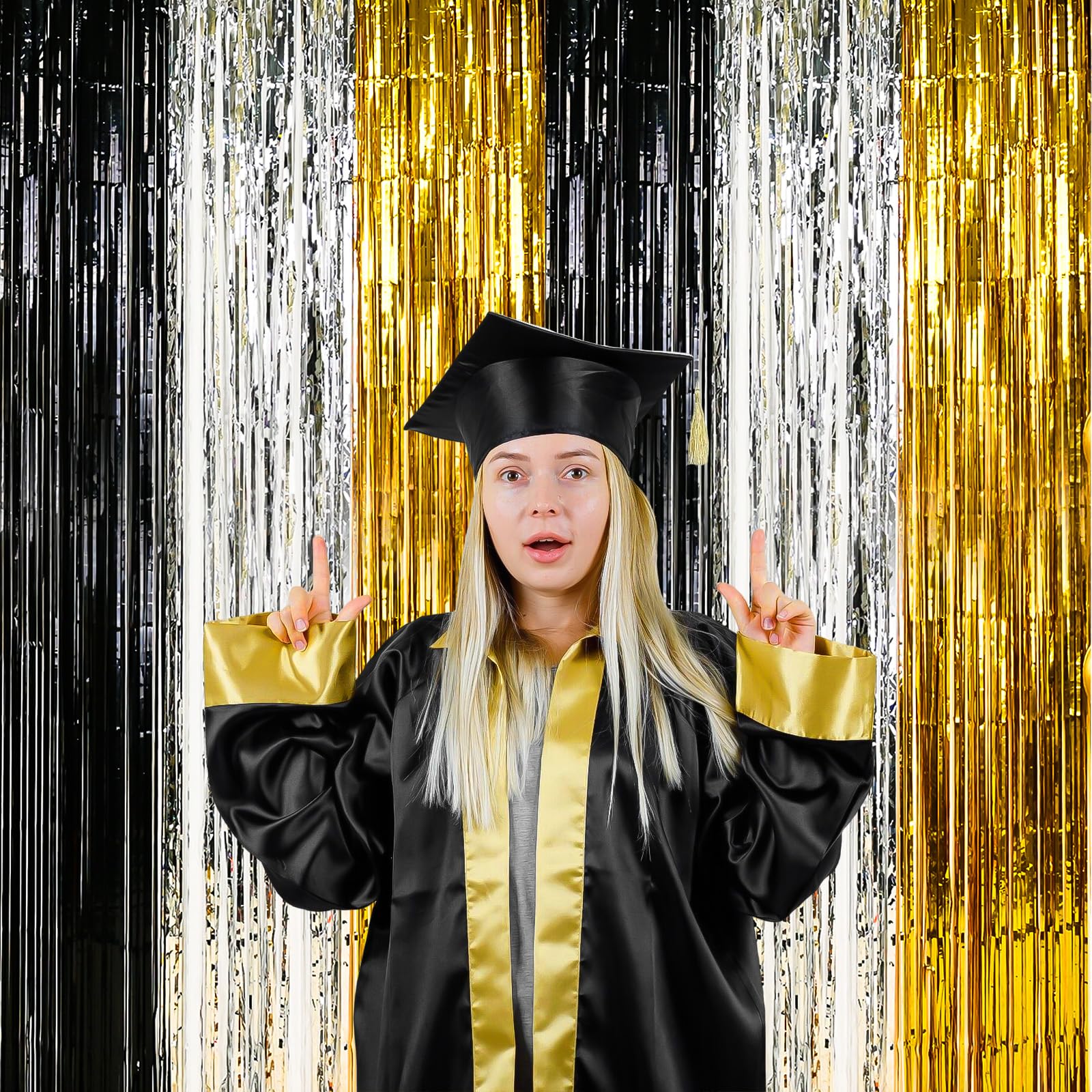 Spider Birthday Party Decoration, 2 Packs Of 3.3X6.6 Ft Black Red And Blue Tinsel Foil Fringe Curtains Photo Booth Prop Tinsel S