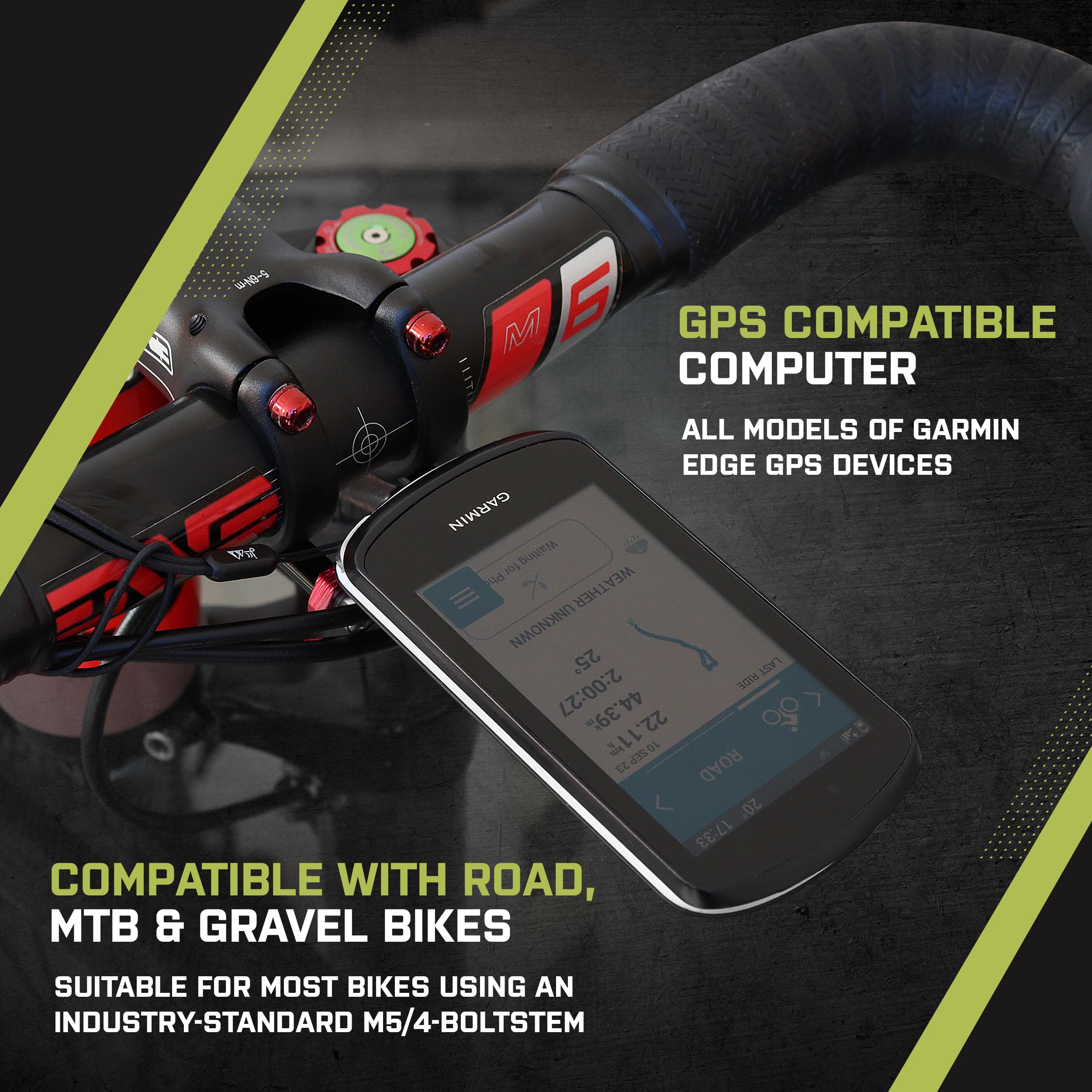 Jrc Components Stem Out Front Mount | Compatible With Garmin Edge Series Devices | Lightweight Cnc 6061 Aluminium Body   Gunmeta